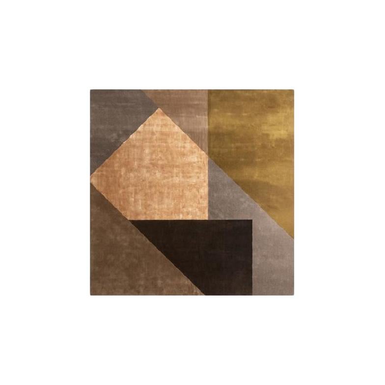 Square 118 1/8” Rug in Silk and Wool Molteni&C by Marta Ferri - Mosaico For Sale