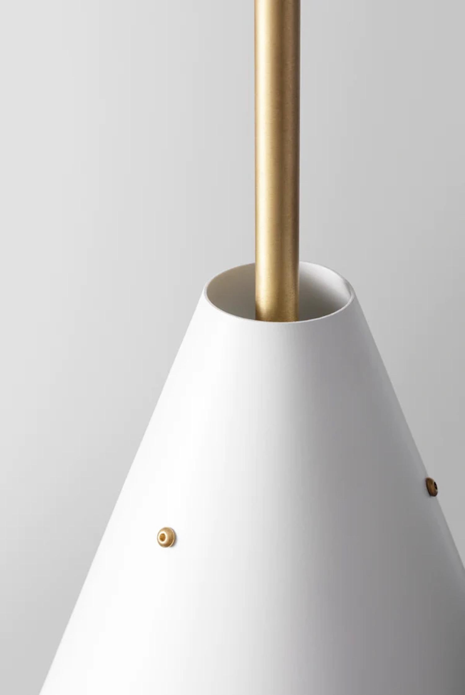 Painted 'Mosaik', 400, Pendant Lamp in Brass and White Steel by Lyfa For Sale