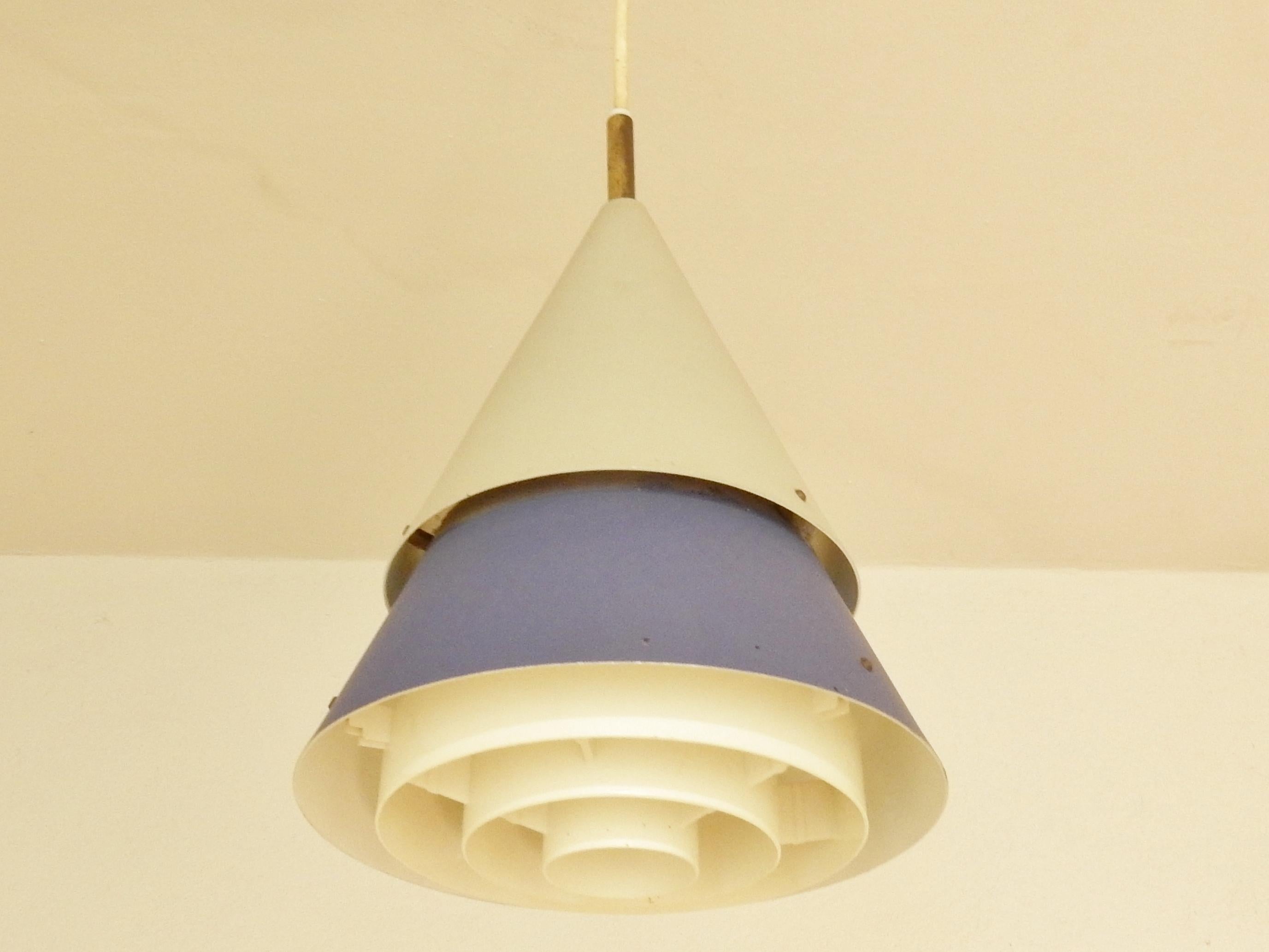 Laccato Lampada a sospensione Mosaik di Bent Karlby per Lyfa, Danimarca, anni '50 in vendita