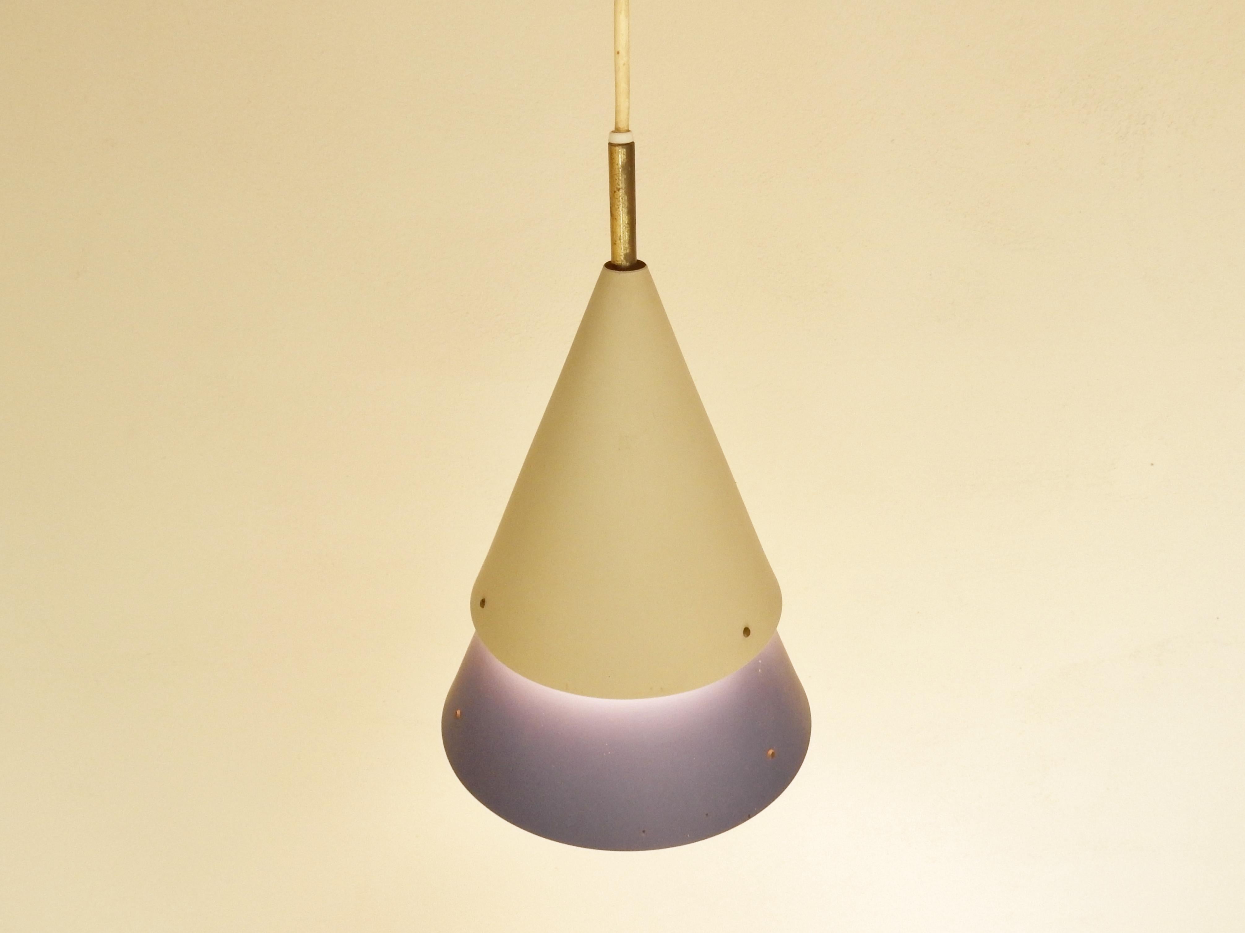 Ottone Lampada a sospensione Mosaik di Bent Karlby per Lyfa, Danimarca, anni '50 in vendita