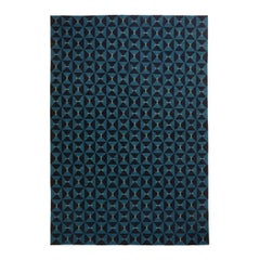 Mosaik Teal, Modern Dhurrie/Kilim Rug in Scandinavian Design