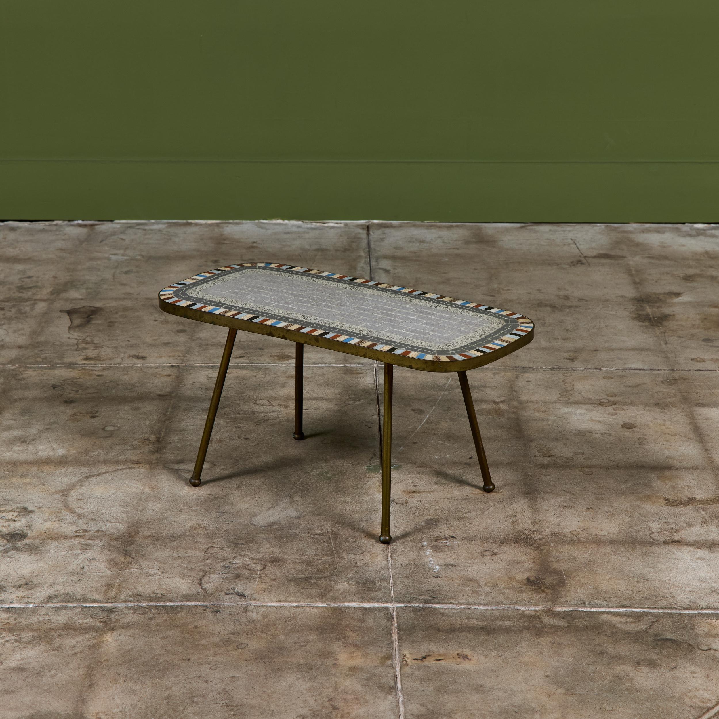 Mosaikmöbel Petite Side Table with Mosaic Tile Top For Sale 4