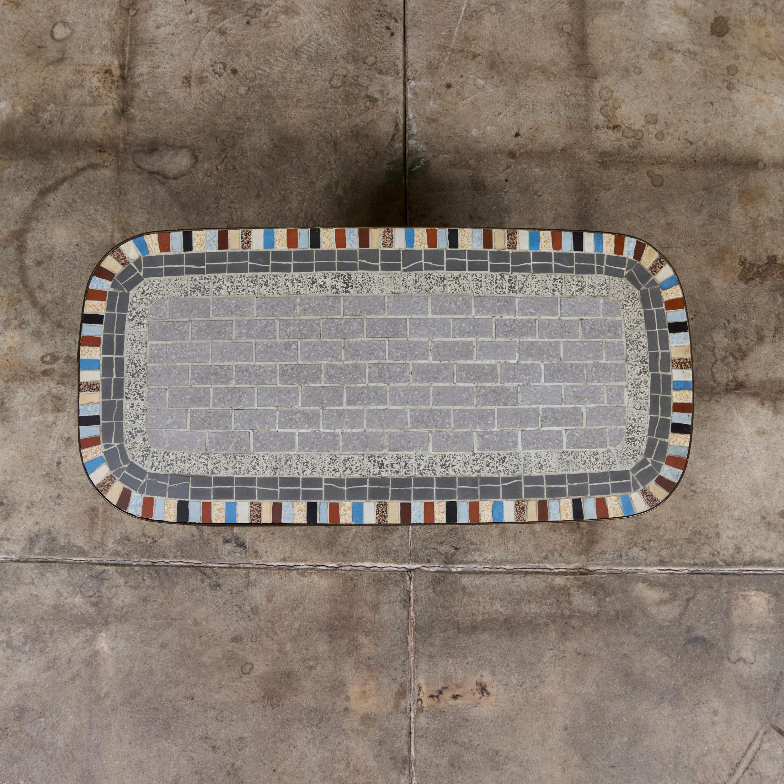Mosaikmöbel Petite Side Table with Mosaic Tile Top For Sale 6
