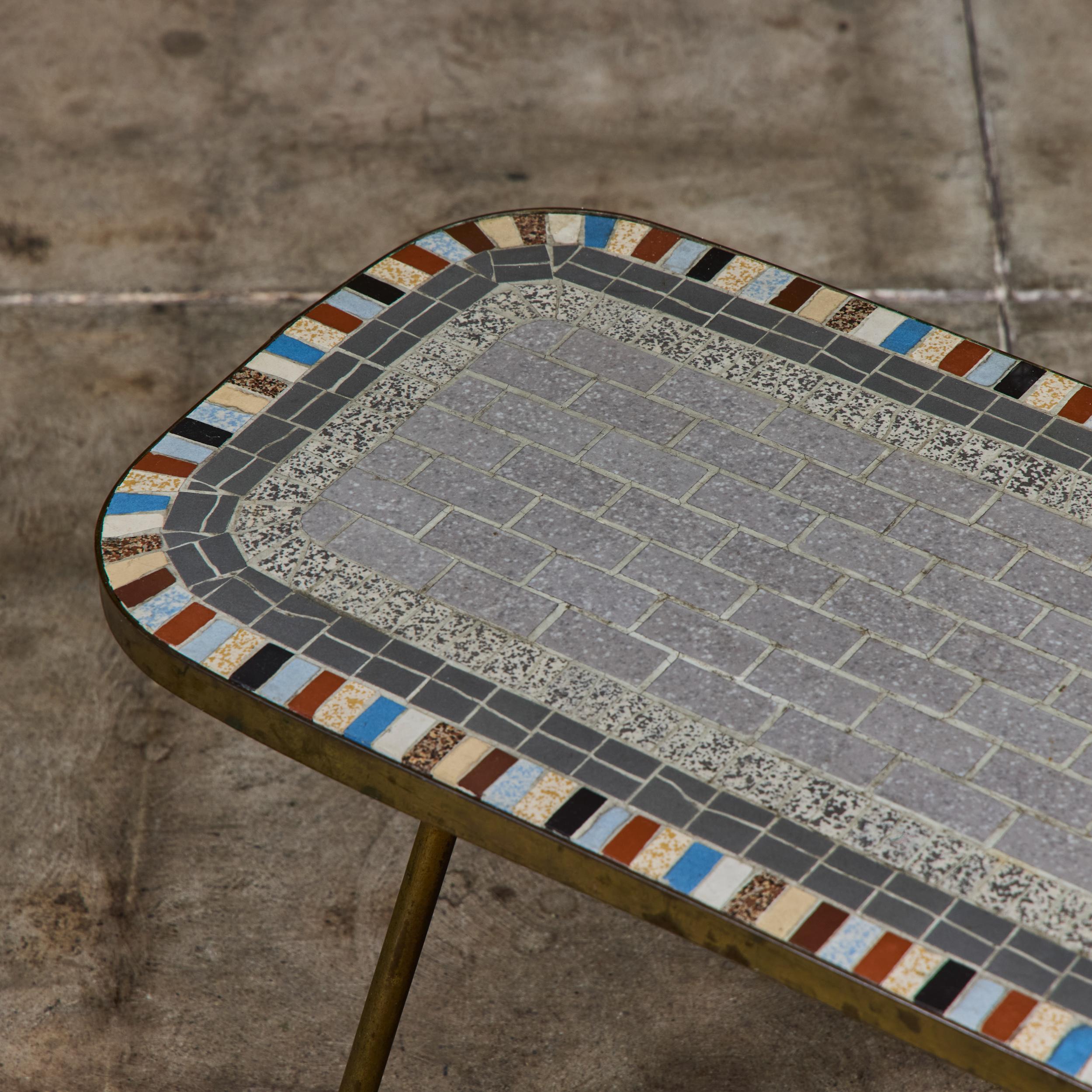 Mosaikmöbel Petite Side Table with Mosaic Tile Top For Sale 7