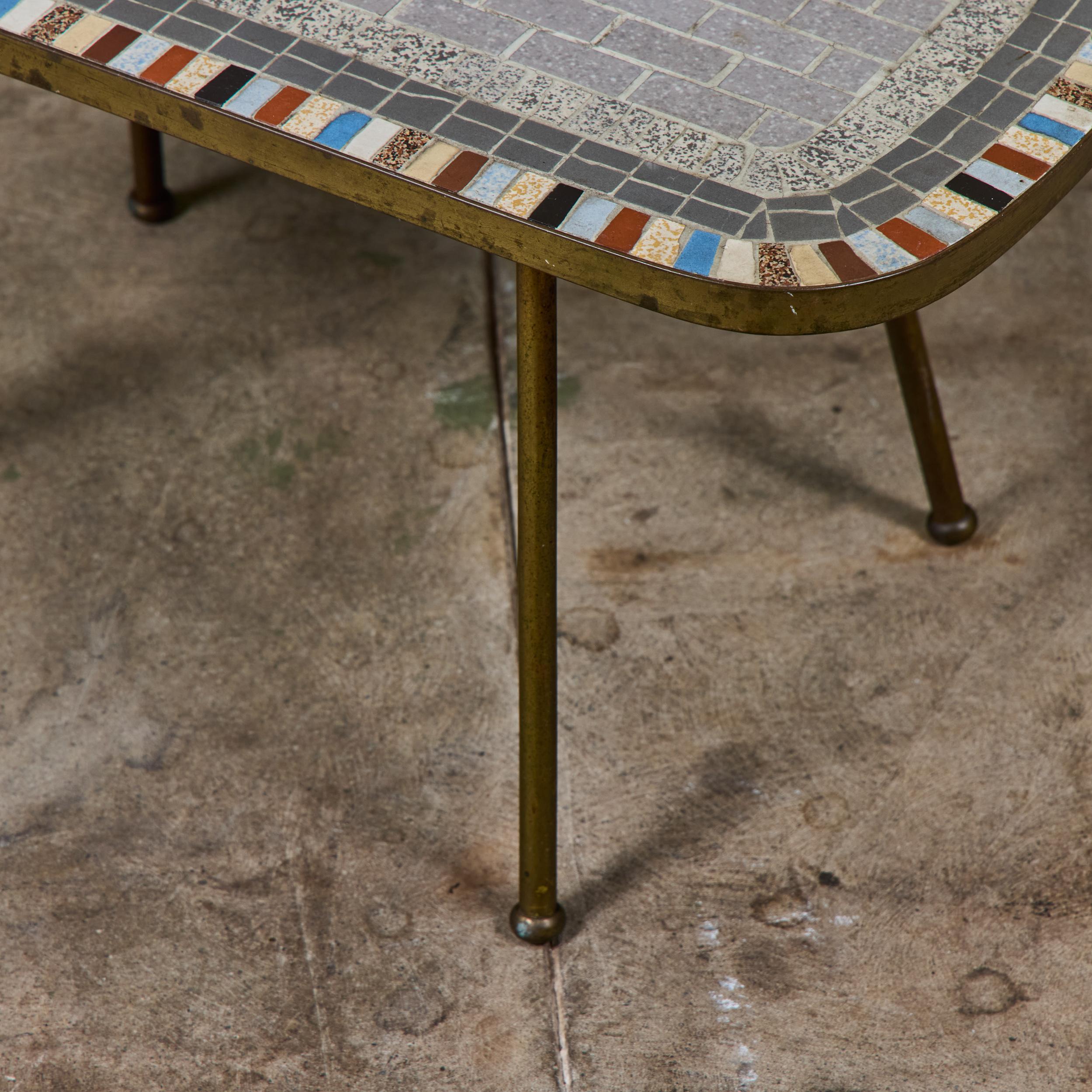 Mosaikmöbel Petite Side Table with Mosaic Tile Top For Sale 8