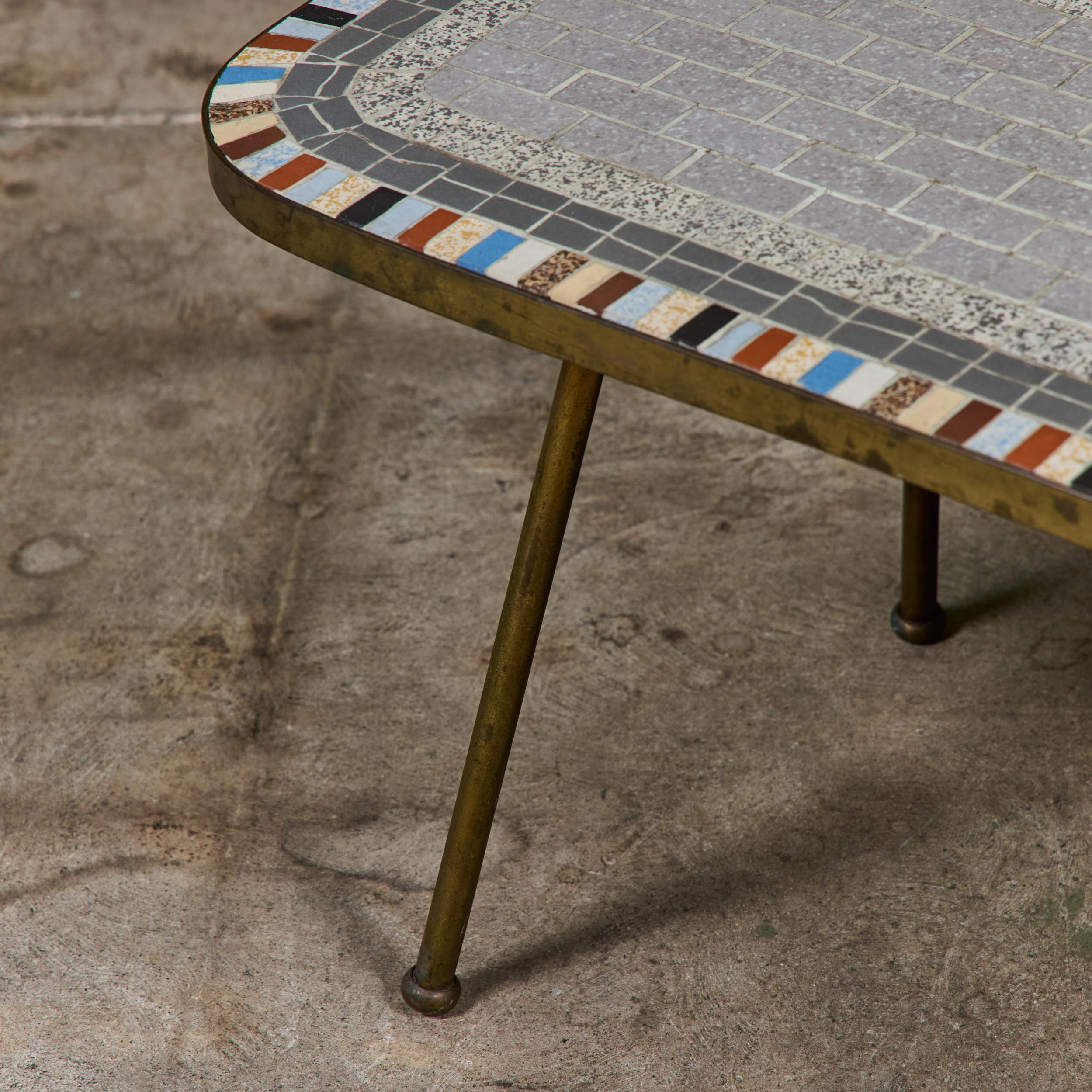 Mosaikmöbel Petite Side Table with Mosaic Tile Top For Sale 9