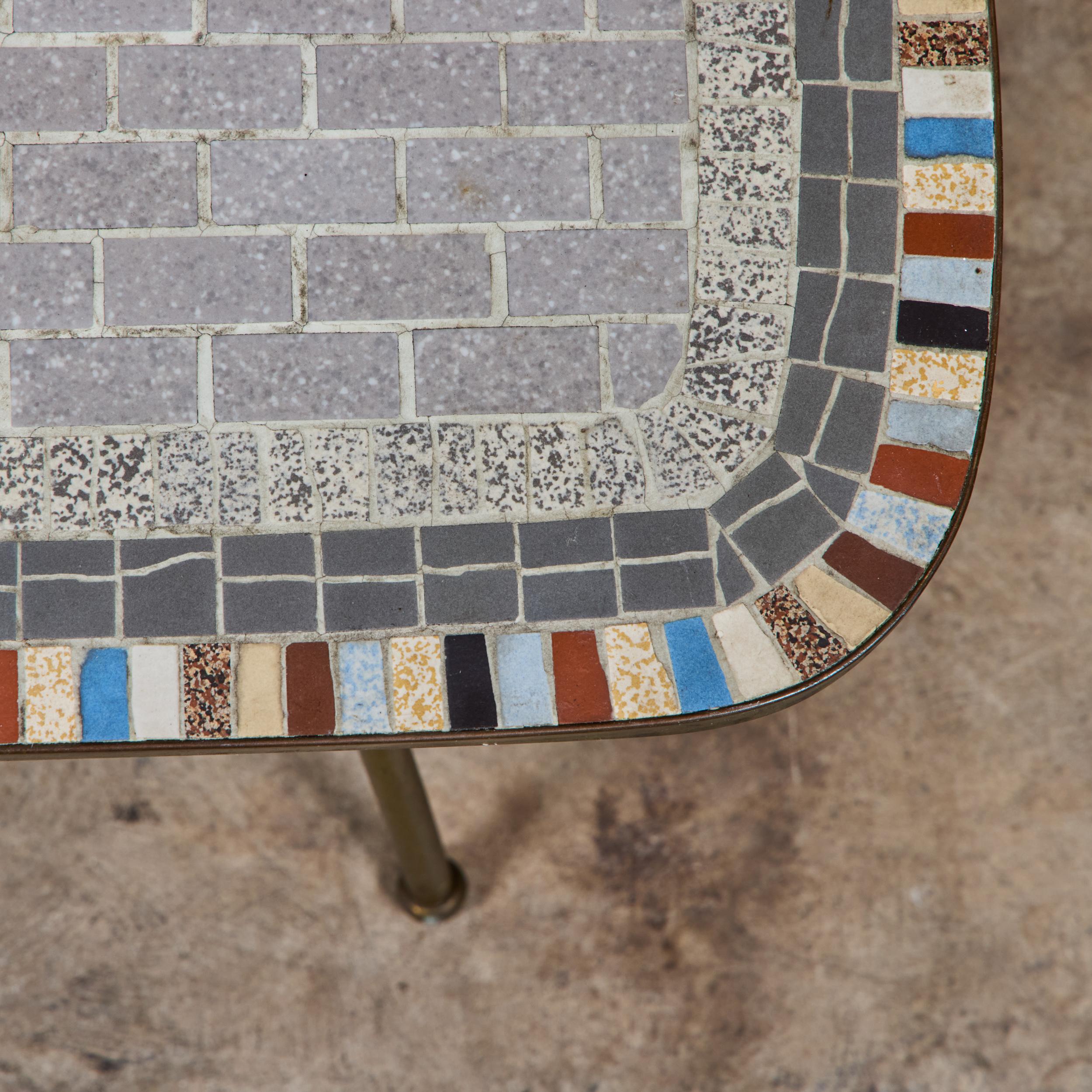 Mosaikmöbel Petite Side Table with Mosaic Tile Top For Sale 10