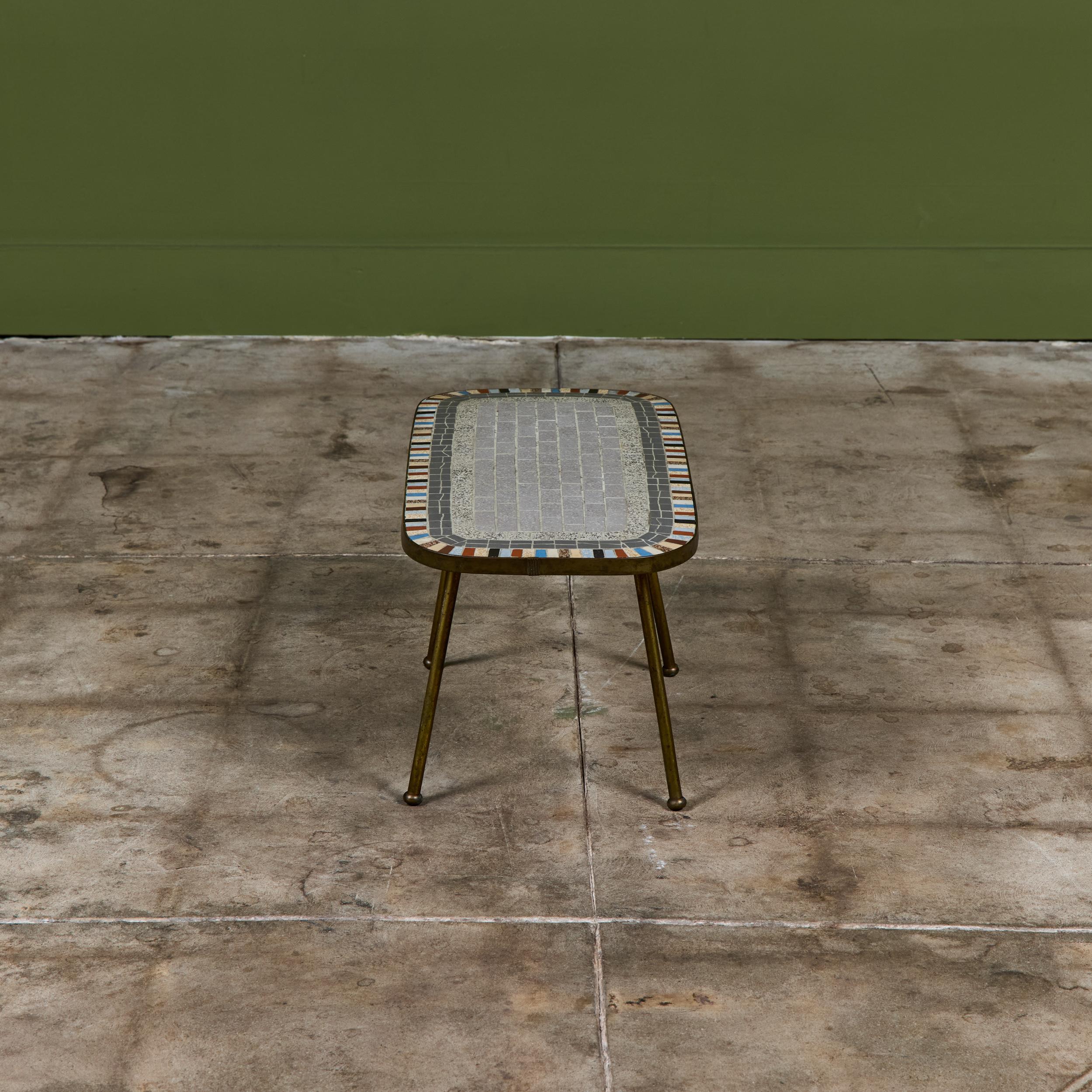 Mid-20th Century Mosaikmöbel Petite Side Table with Mosaic Tile Top For Sale