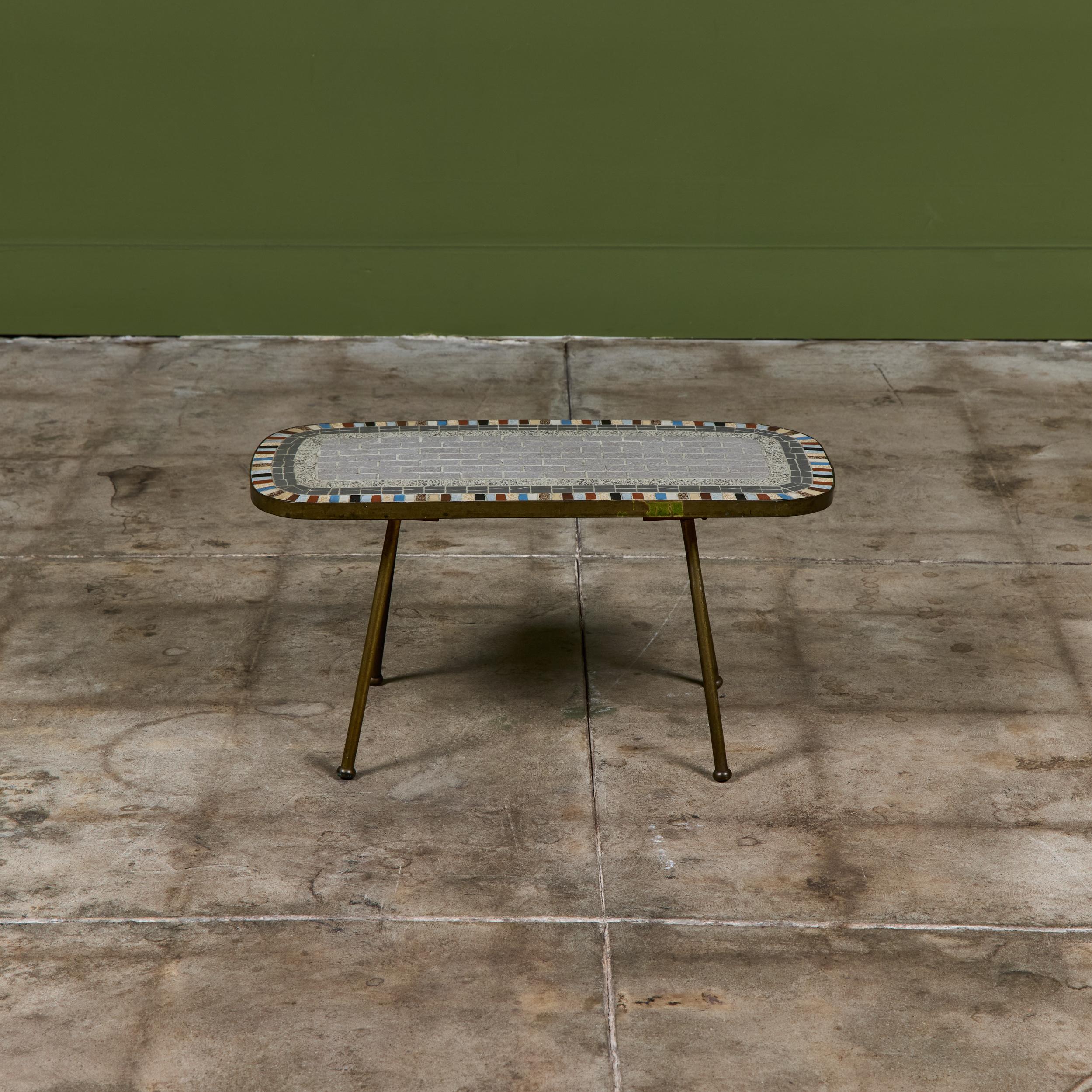 Mosaikmöbel Petite Side Table with Mosaic Tile Top For Sale 1