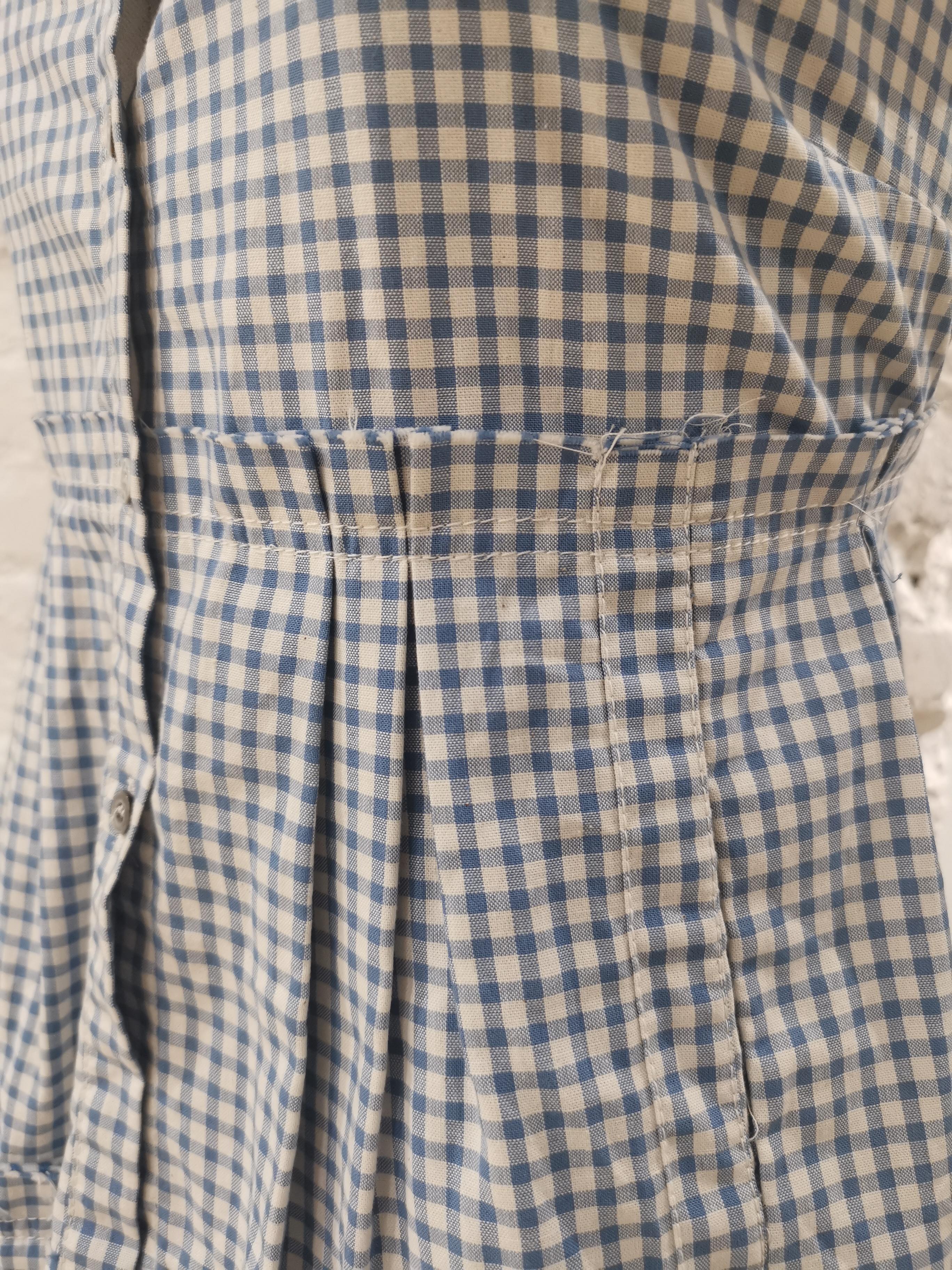Mosca white and light blue shirt In Excellent Condition In Capri, IT