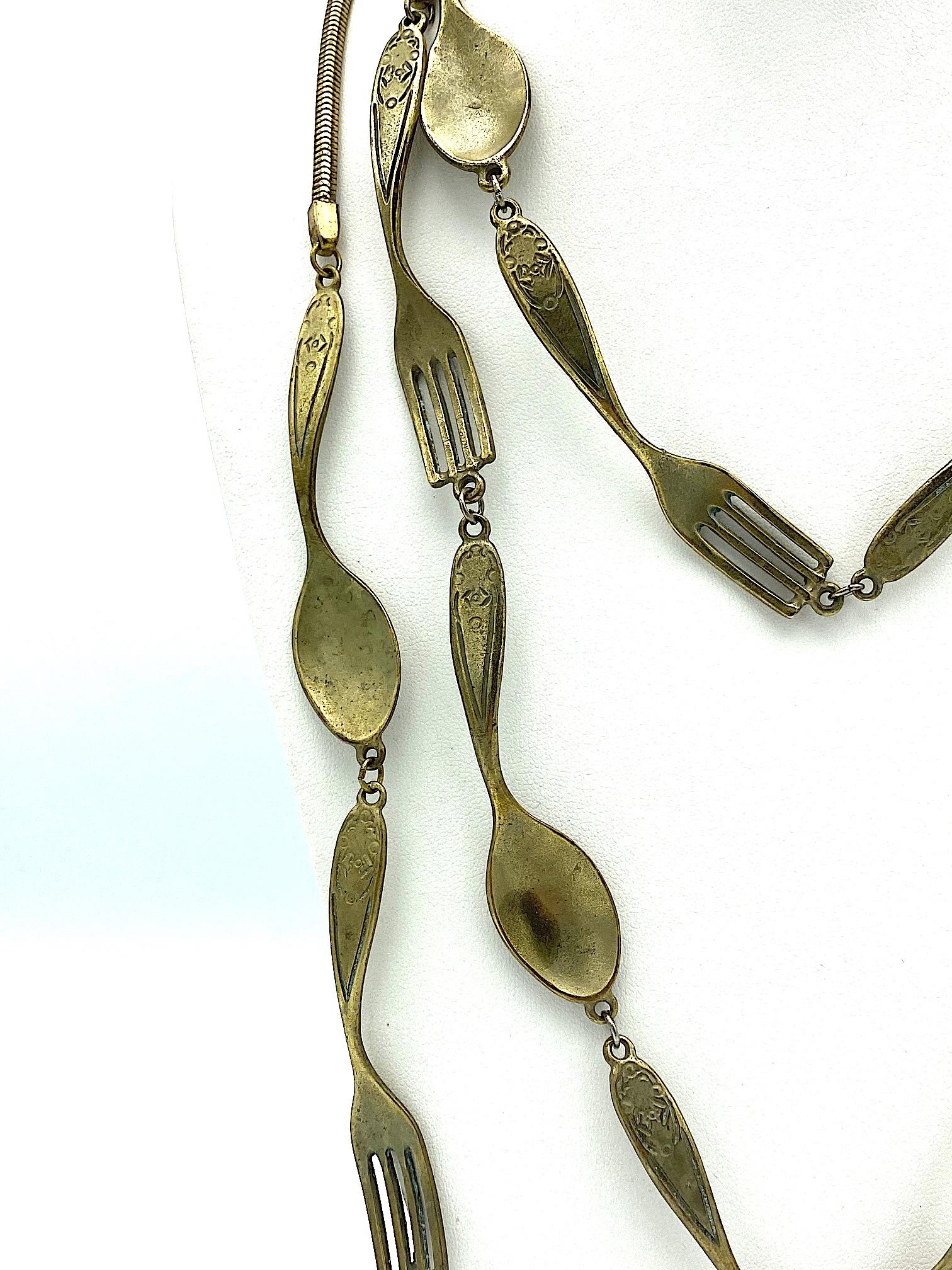 Moschino 1980s Fork & Spoon 3 Strand Necklace 1