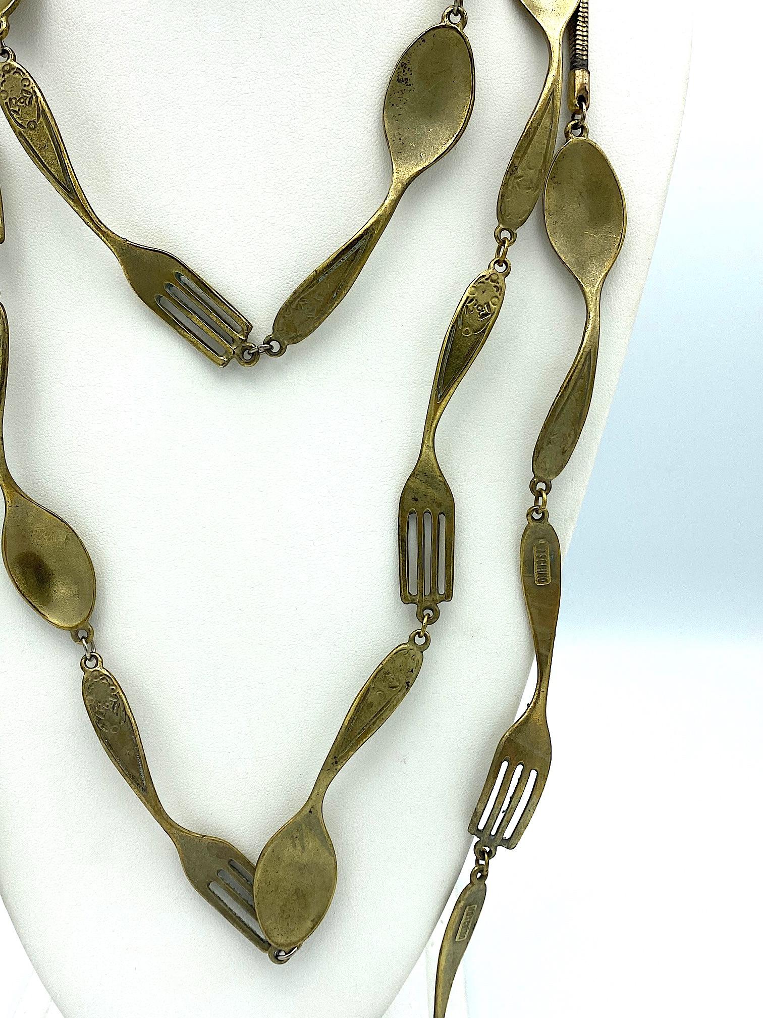 Moschino 1980s Fork & Spoon 3 Strand Necklace 2