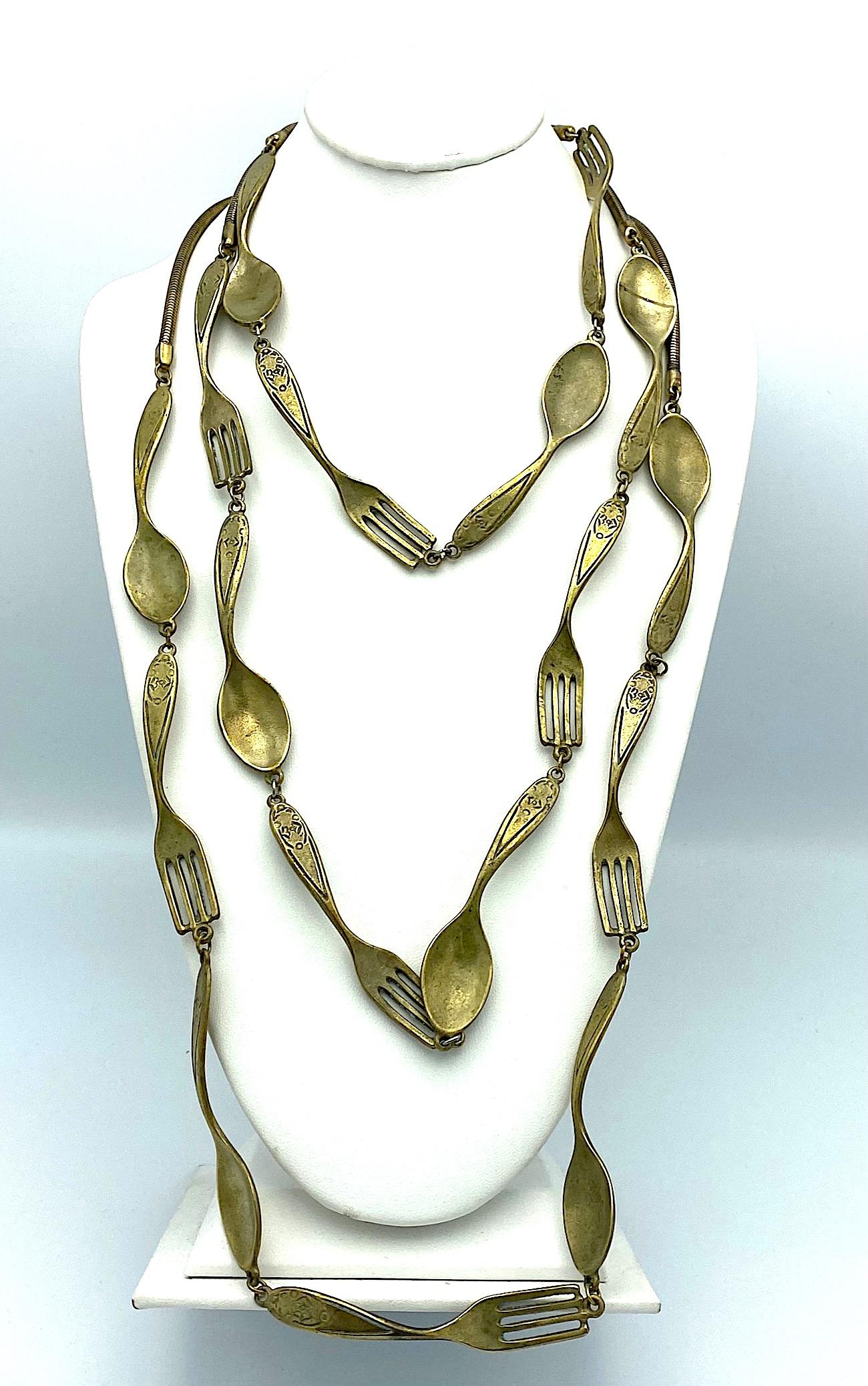 Moschino 1980s Fork & Spoon 3 Strand Necklace 3