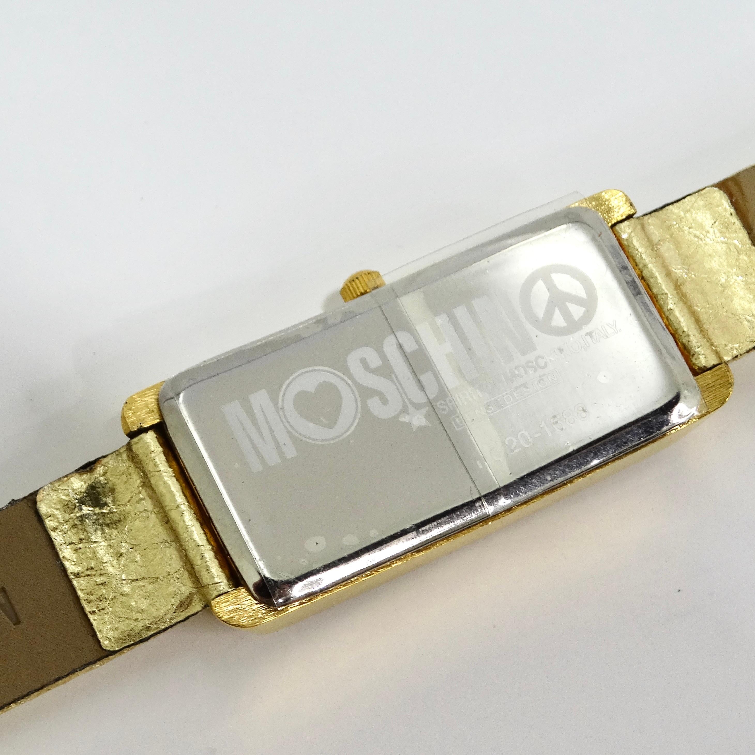 Moschino 1980s Gold Tone Watch For Sale 6