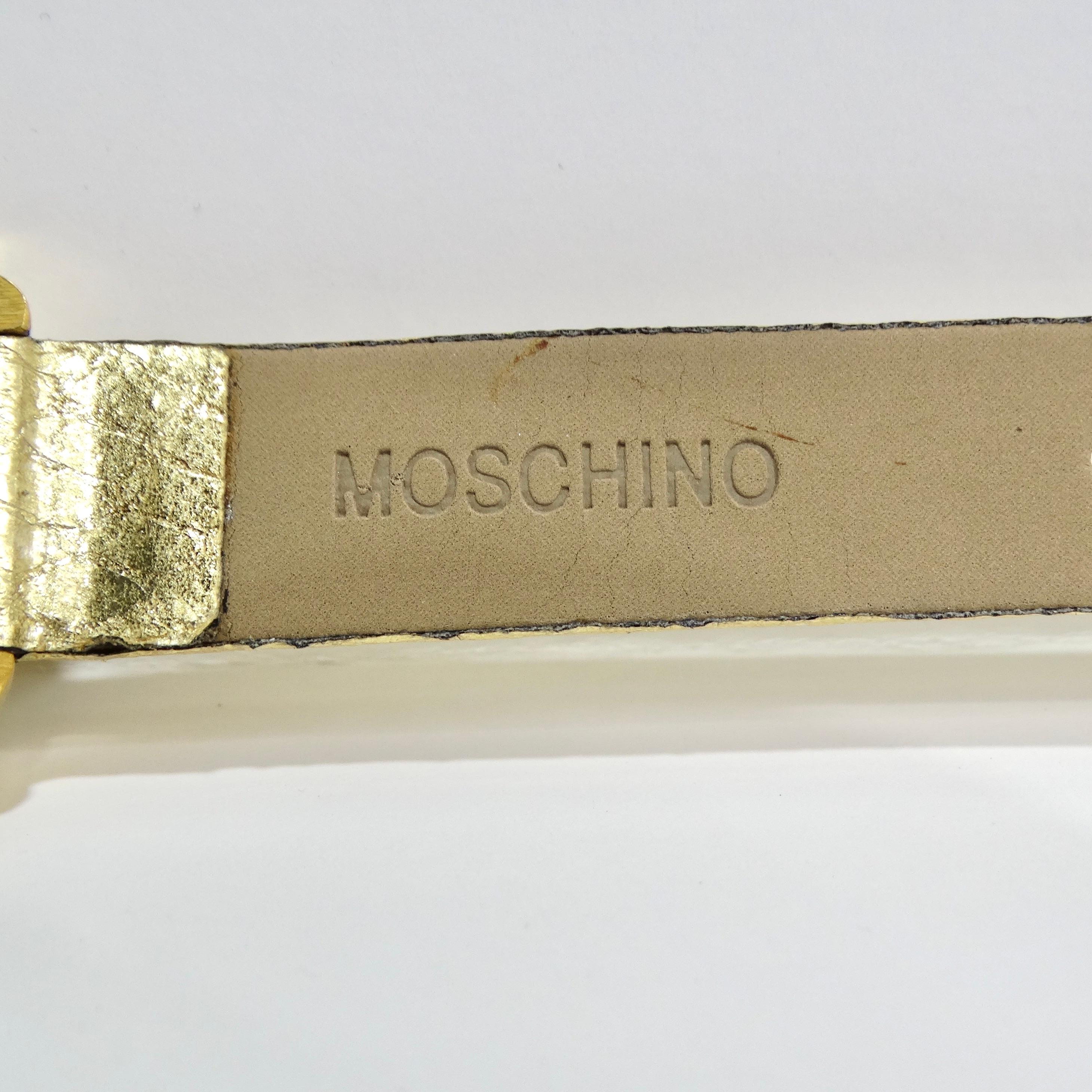 Moschino 1980er Jahre Goldfarbene Uhr im Angebot 5