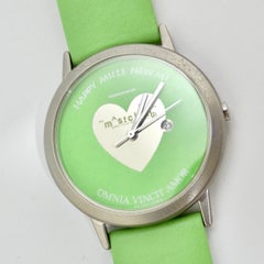 Moschino 1980s Green Leather Watch