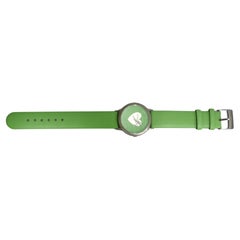 Retro Moschino 1980s Green Leather Watch