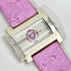 Moschino 1980s Pink Crystal Watch