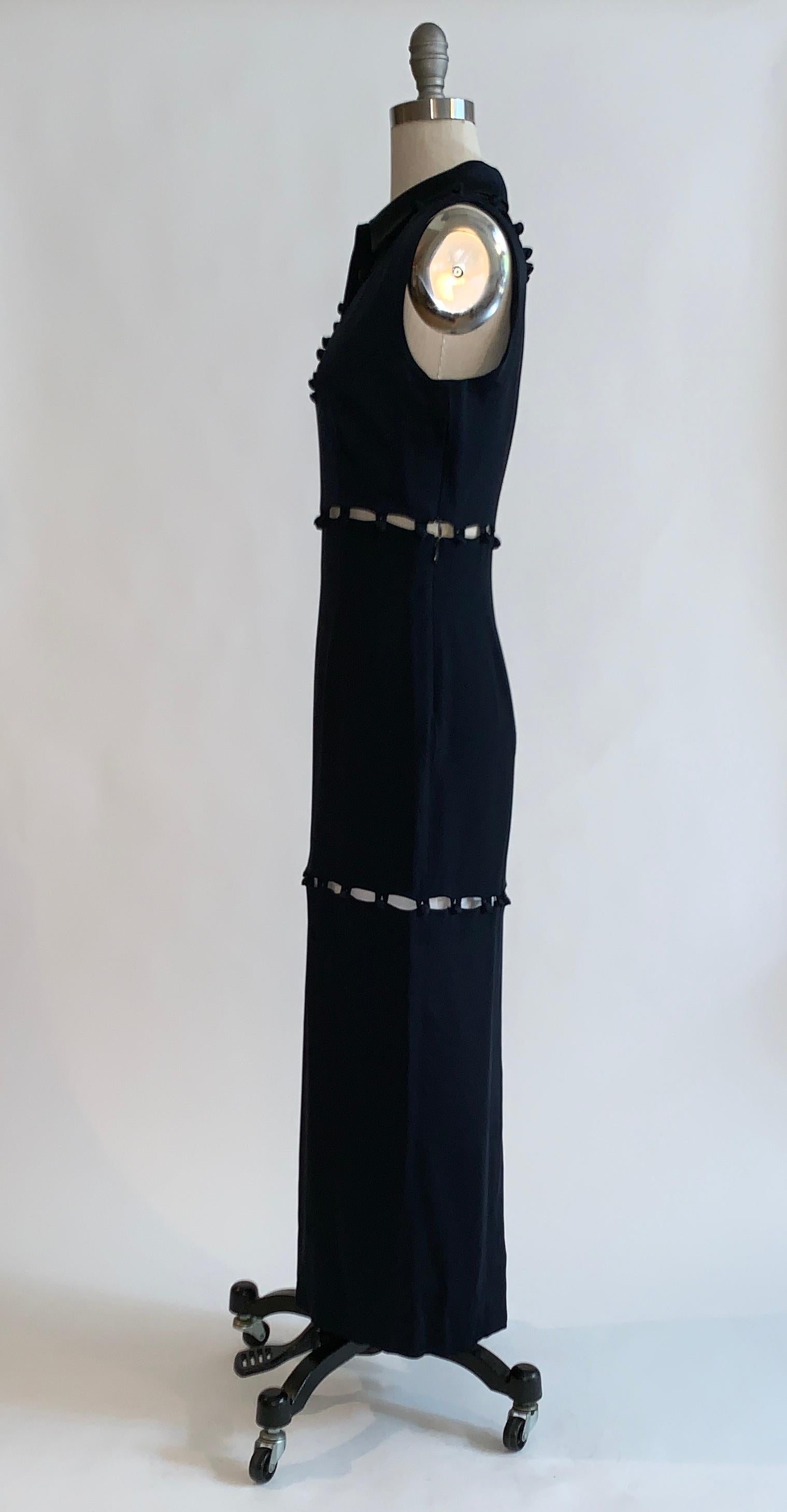 Moschino 1990s Black Convertible Button Off Maxi Dress Gown  In Excellent Condition In San Francisco, CA