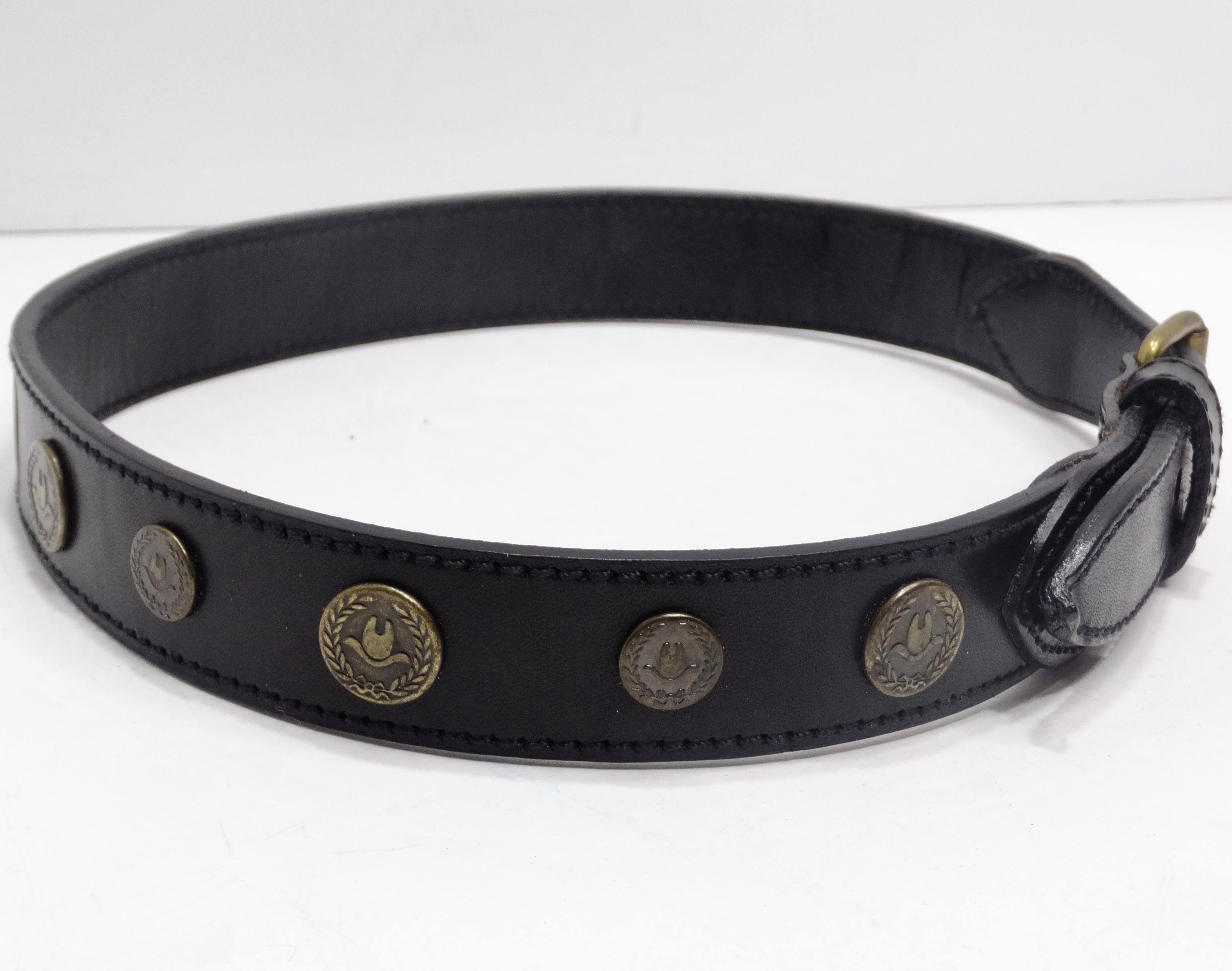 Women's or Men's Moschino 1990s Black Leather Belt For Sale