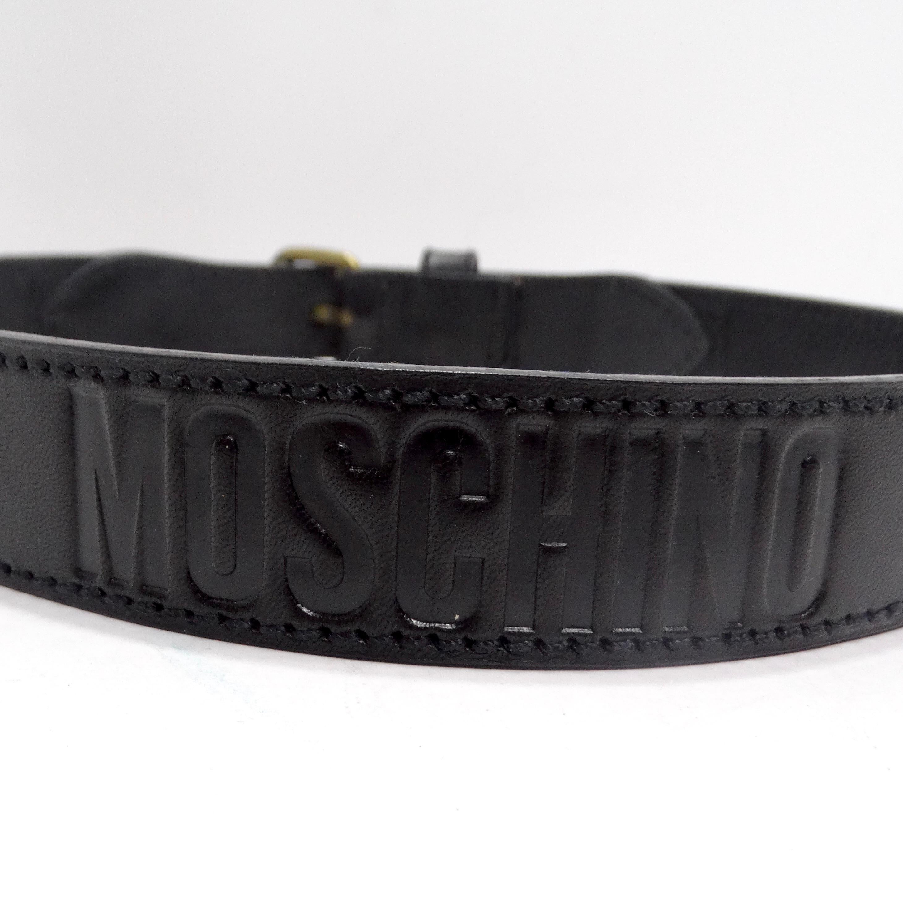 Moschino 1990s Black Leather Belt For Sale 2