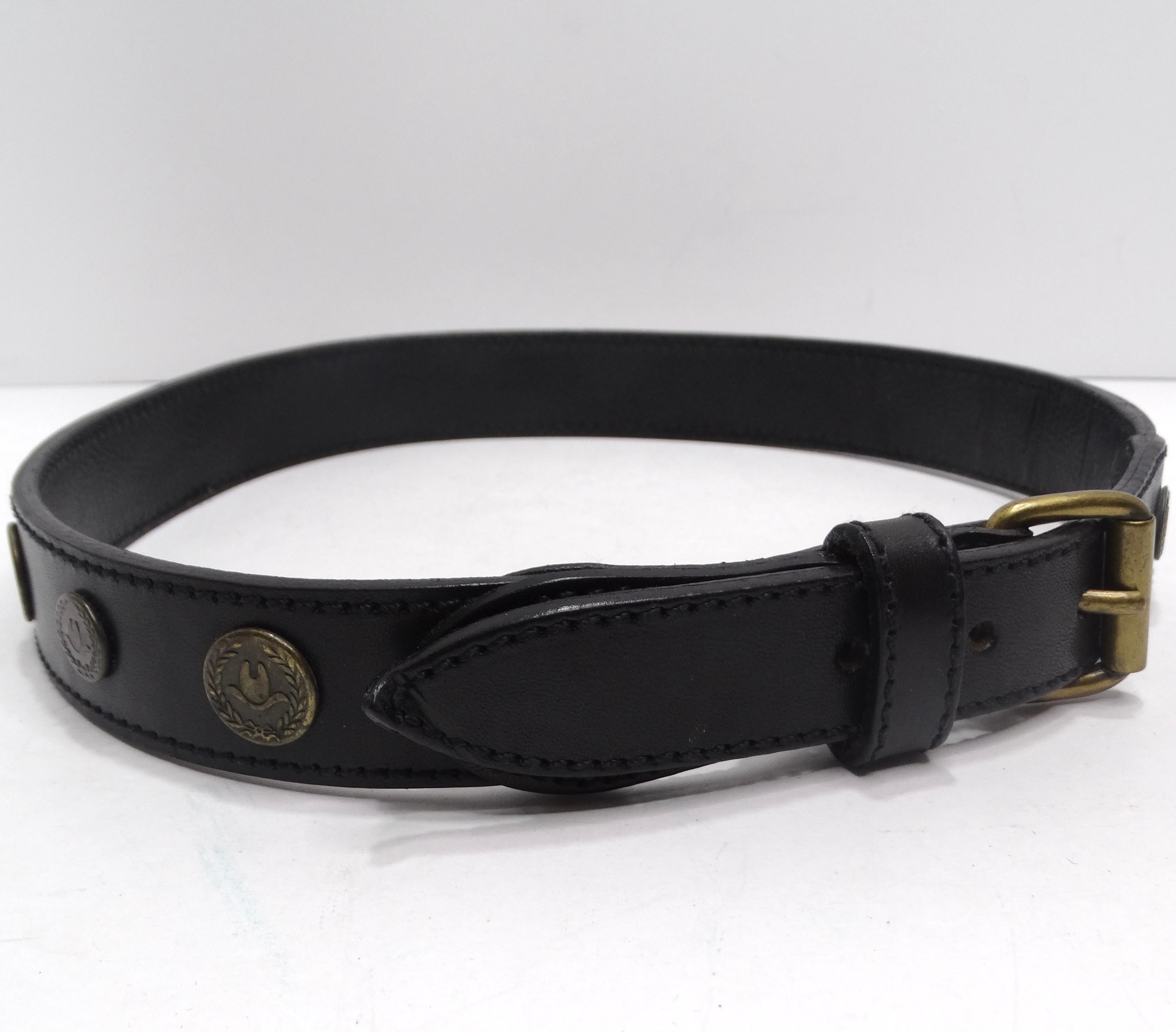 Moschino 1990s Black Leather Belt For Sale 3