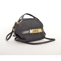 Moschino 1990's Black Miniature Gold Letter Vintage Mini Bag