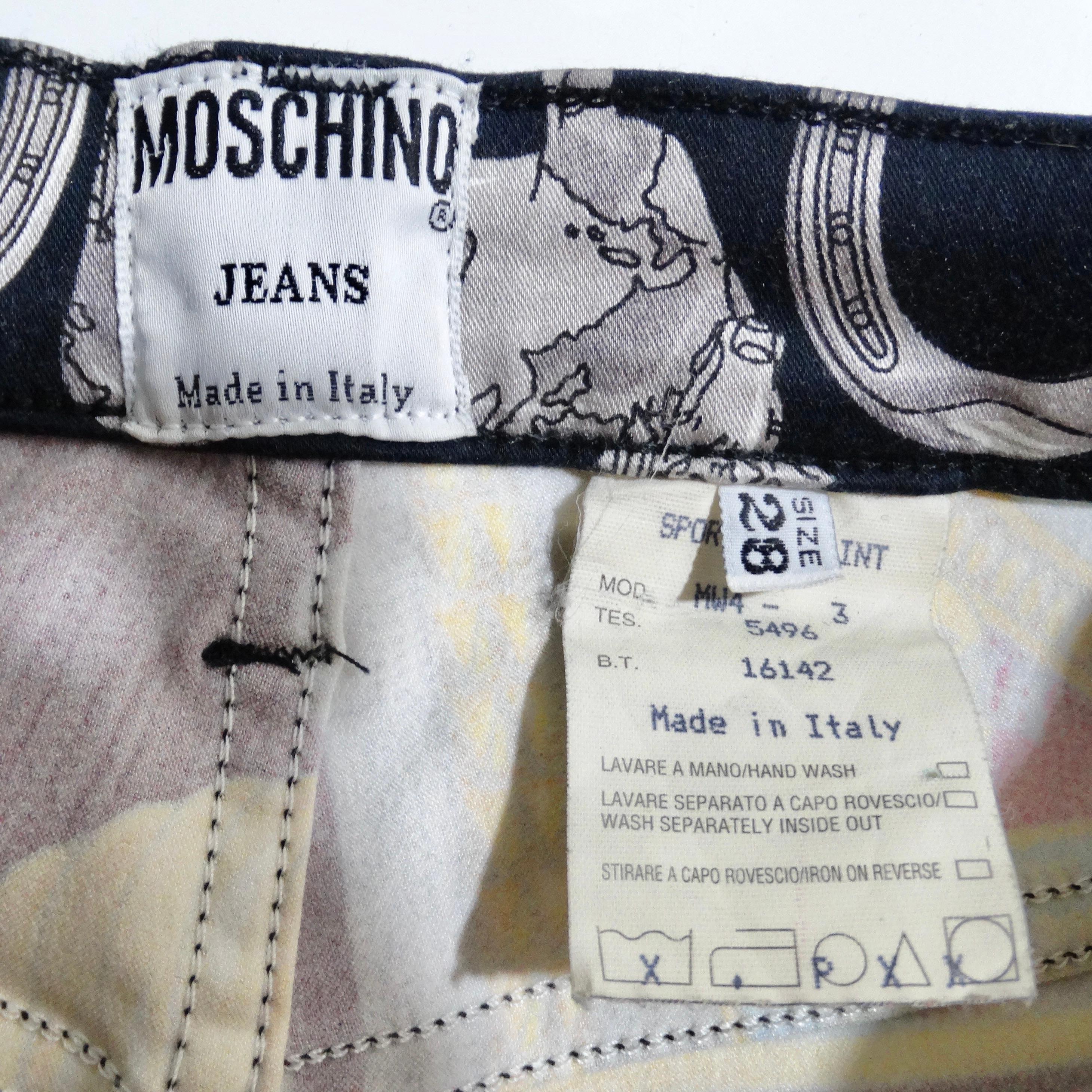 Moschino 1990er Jahre Casino-Jeans mit Druck im Angebot 5