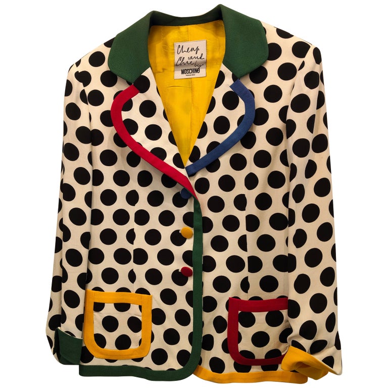 Moschino 1990s Cheap and Chic Vintage Polka Dot Blazer Jacket For 