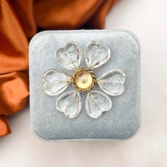 Moschino 1990s Gold Plate and Glass Vintage Flower Brooch