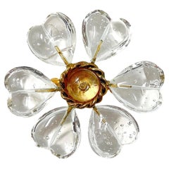 Moschino 1990s Gold Plate and Glass Vintage Flower Brooch