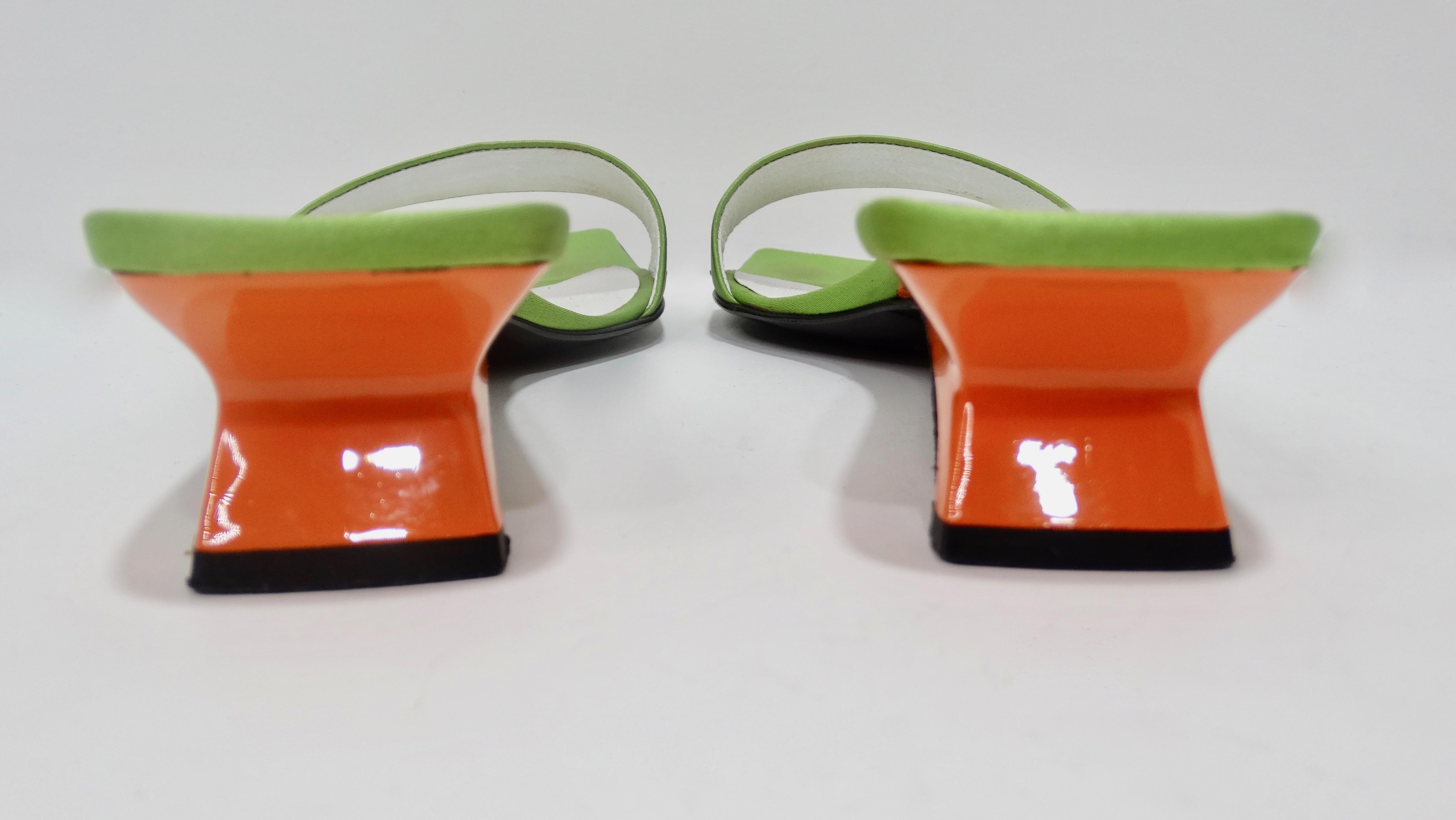 Moschino 1990s Green Kitten Heels 3