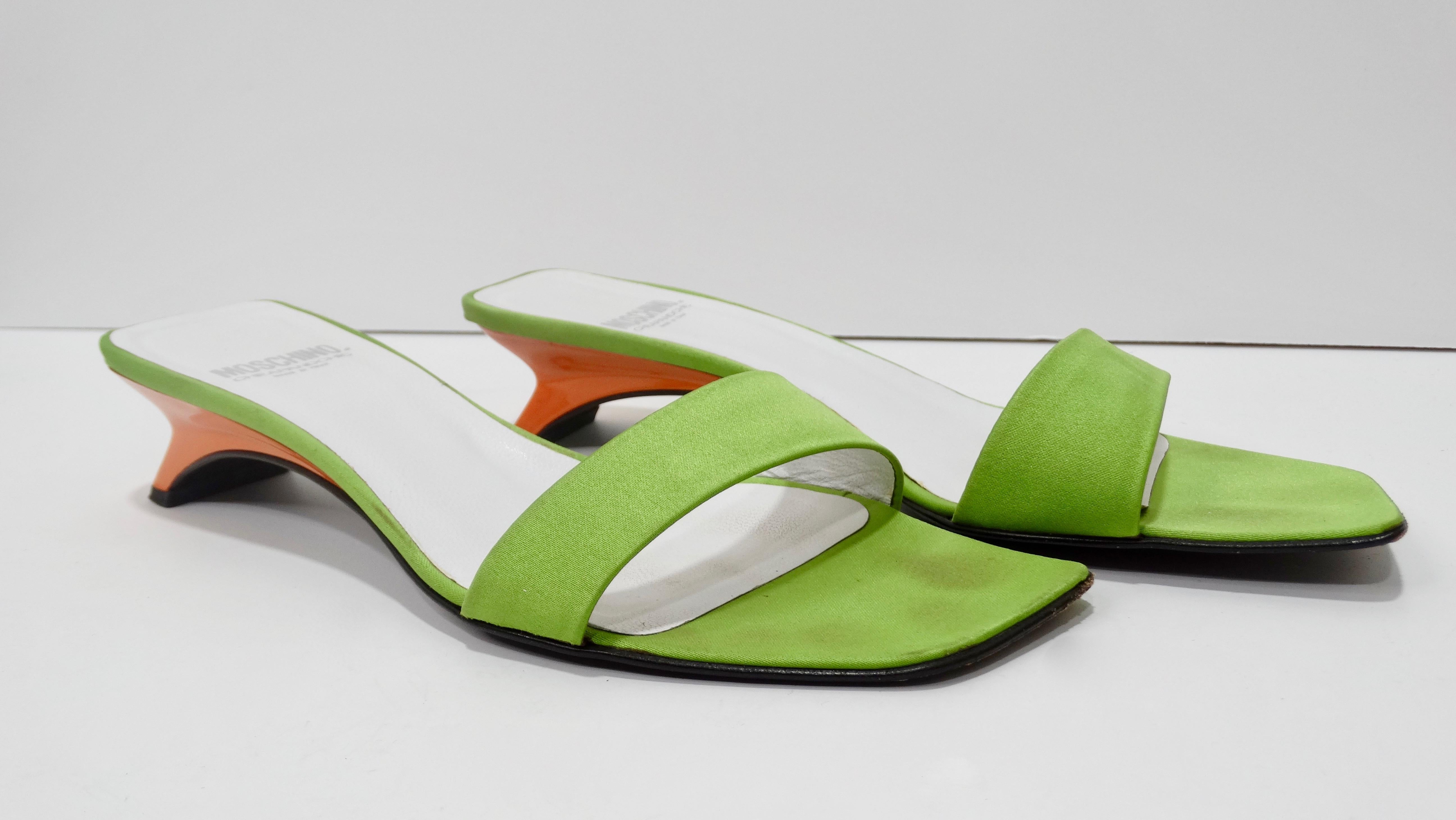 Moschino 1990s Green Kitten Heels 1