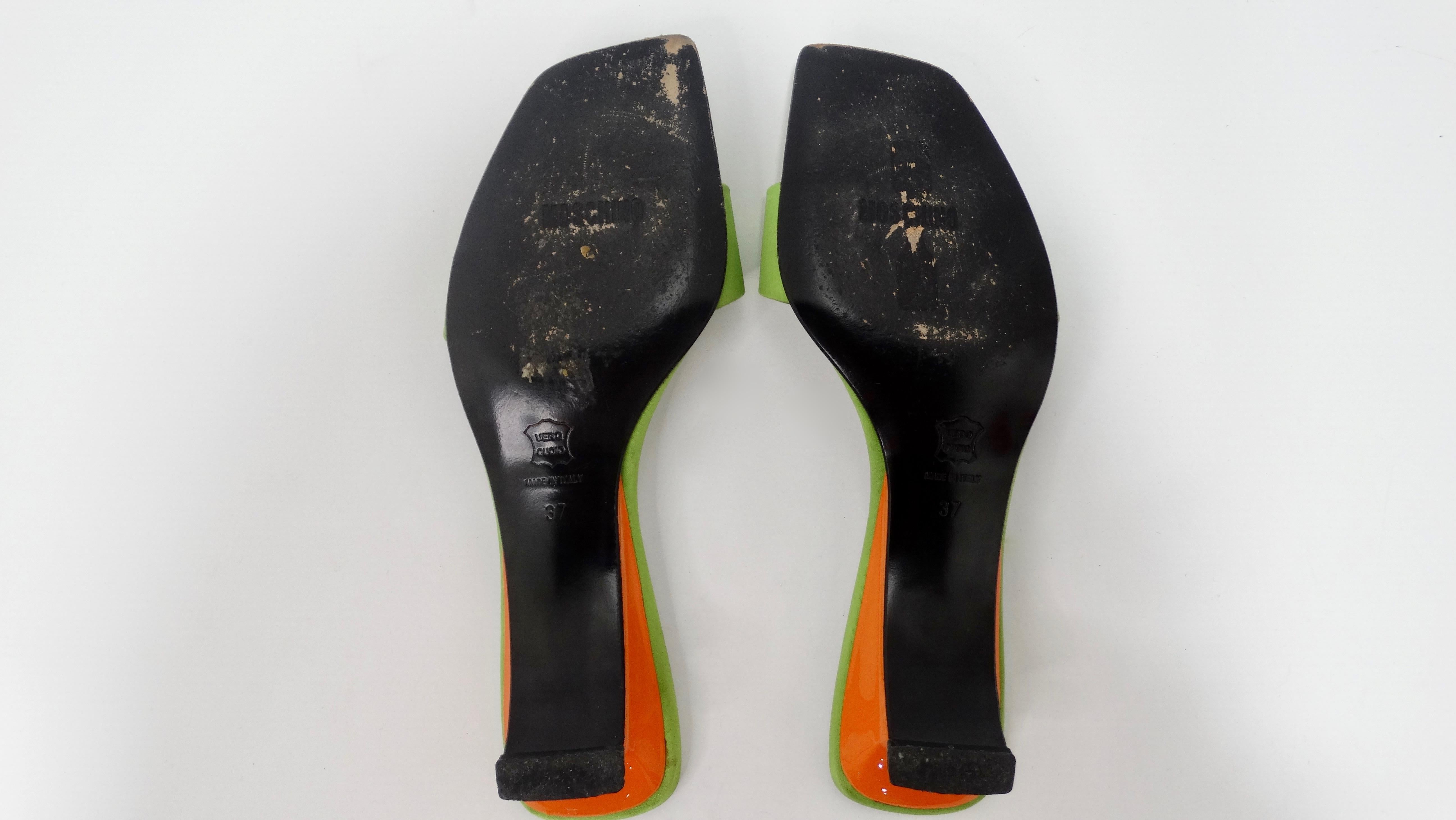 Moschino 1990s Green Kitten Heels 2