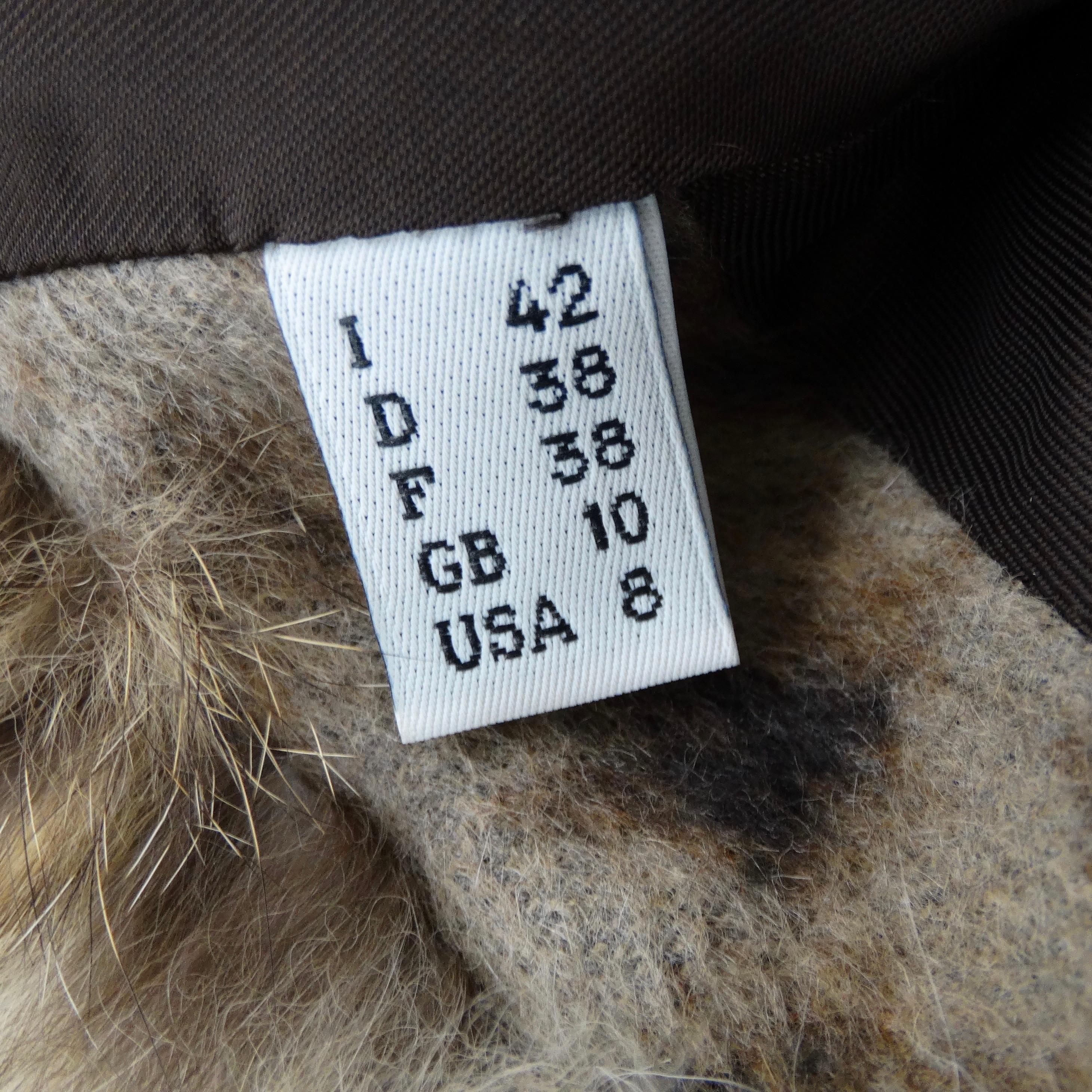 Veste en fourrure angora léopard Moschino des années 1990 en vente 7