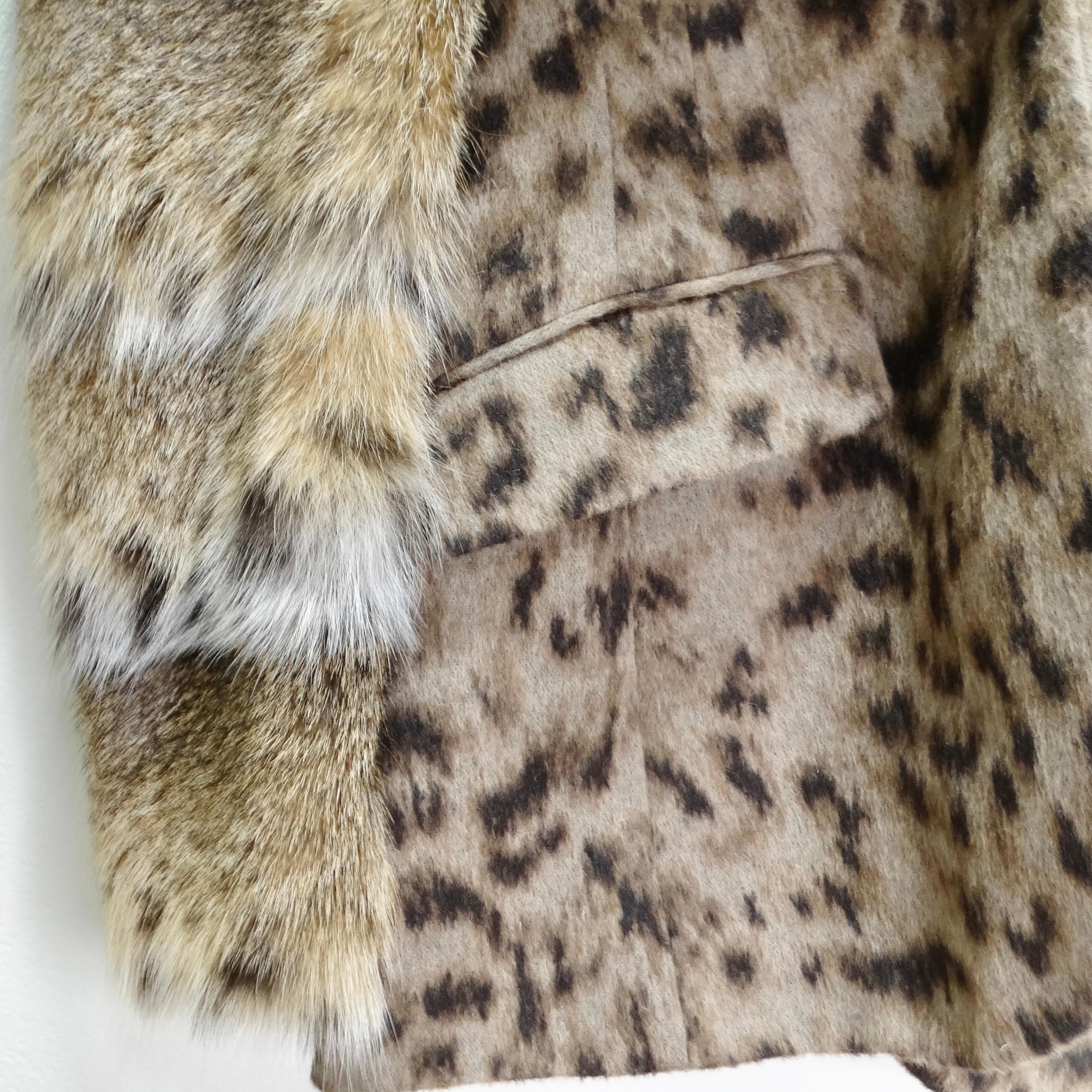 Veste en fourrure angora léopard Moschino des années 1990 Unisexe en vente