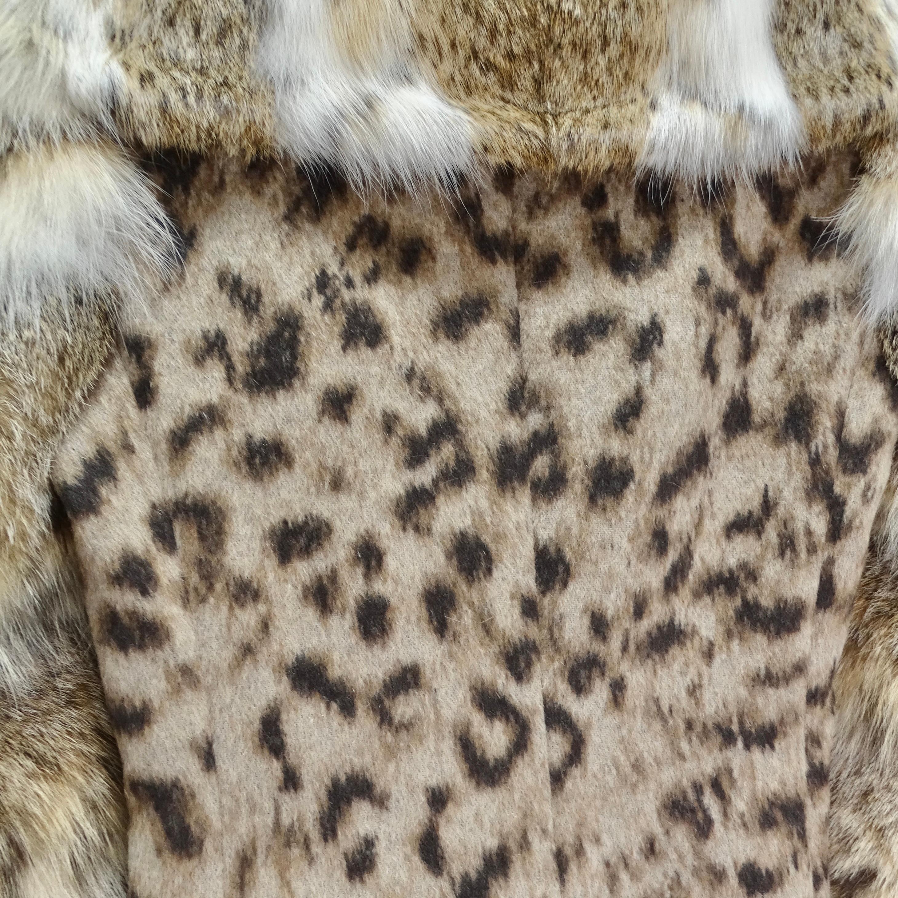 Veste en fourrure angora léopard Moschino des années 1990 en vente 3