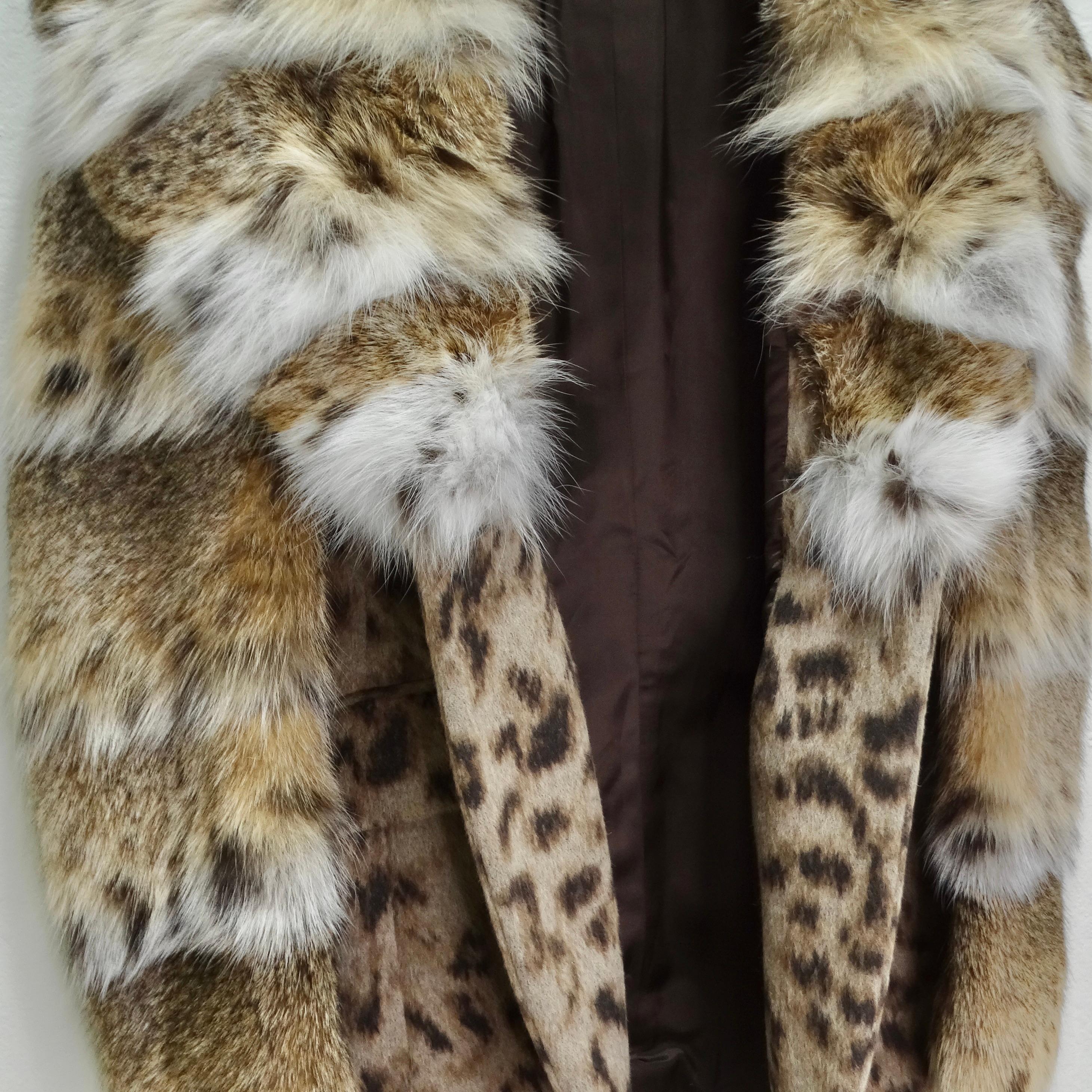 Moschino 1990s Leopard Angora Fur Jacket For Sale 5