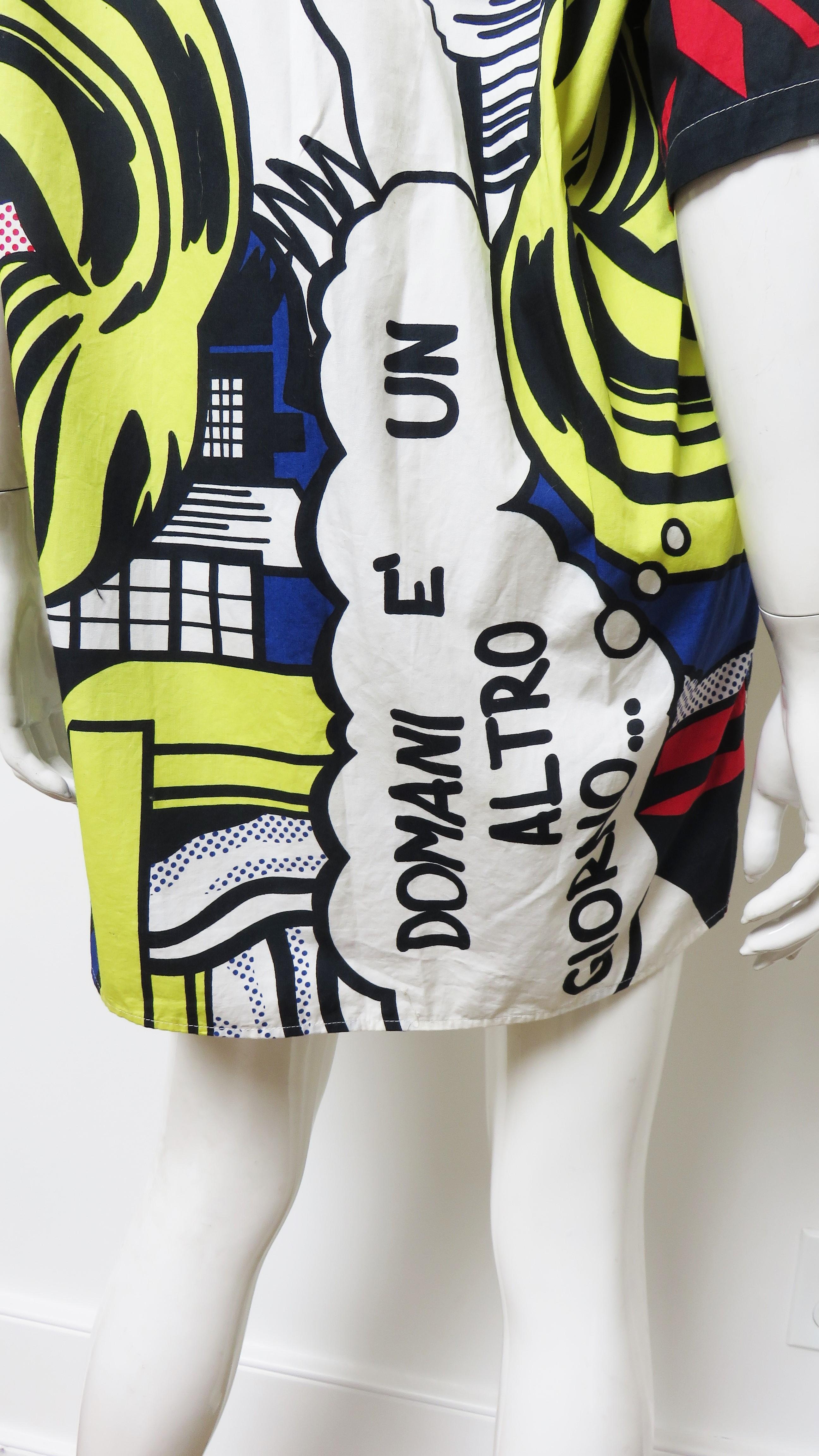 Moschino 1990er Lichtenstein Hemd mit Comic-Druck 7