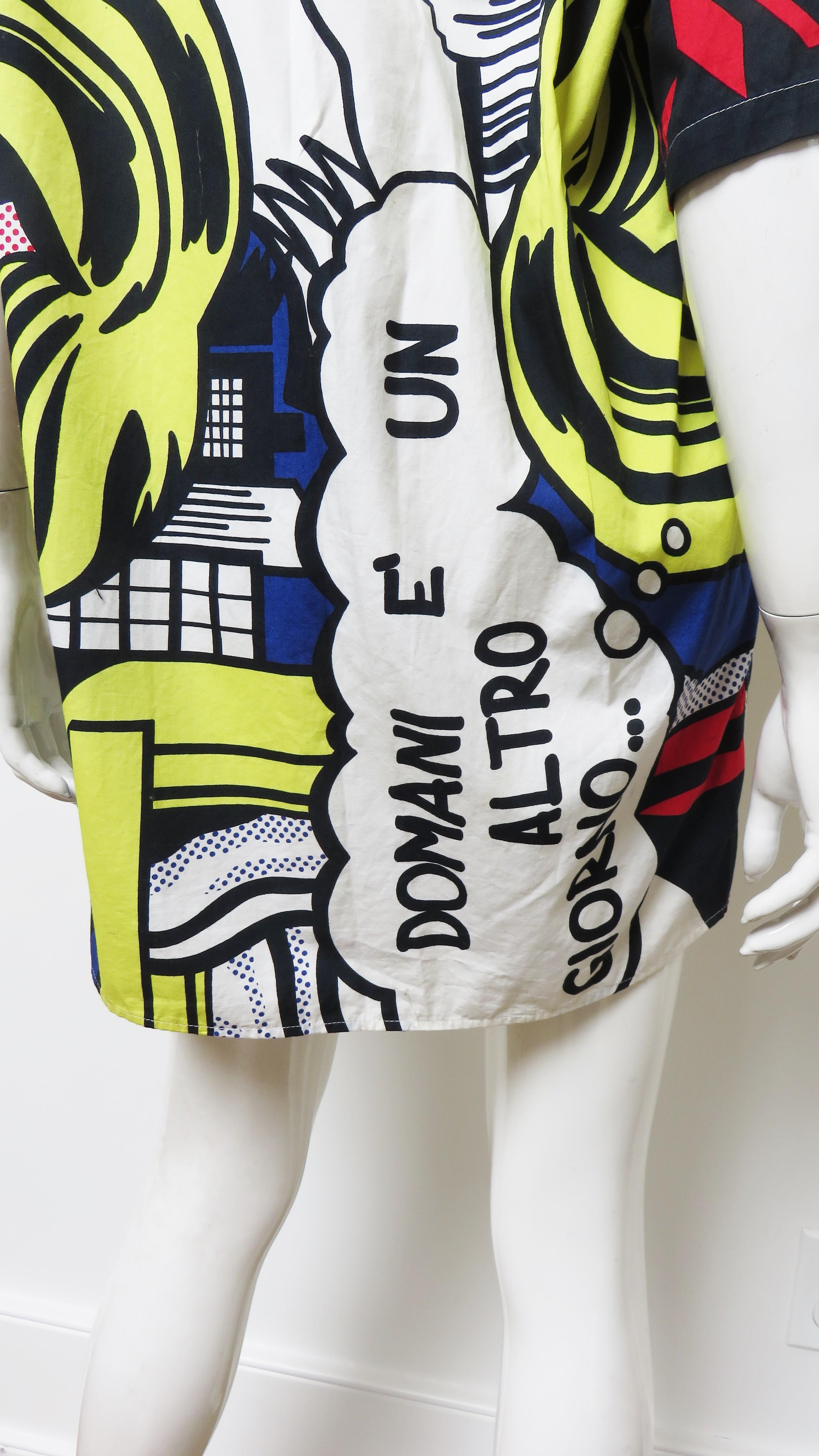 Moschino 1990s Lichtenstein Comic Print Shirt  For Sale 7