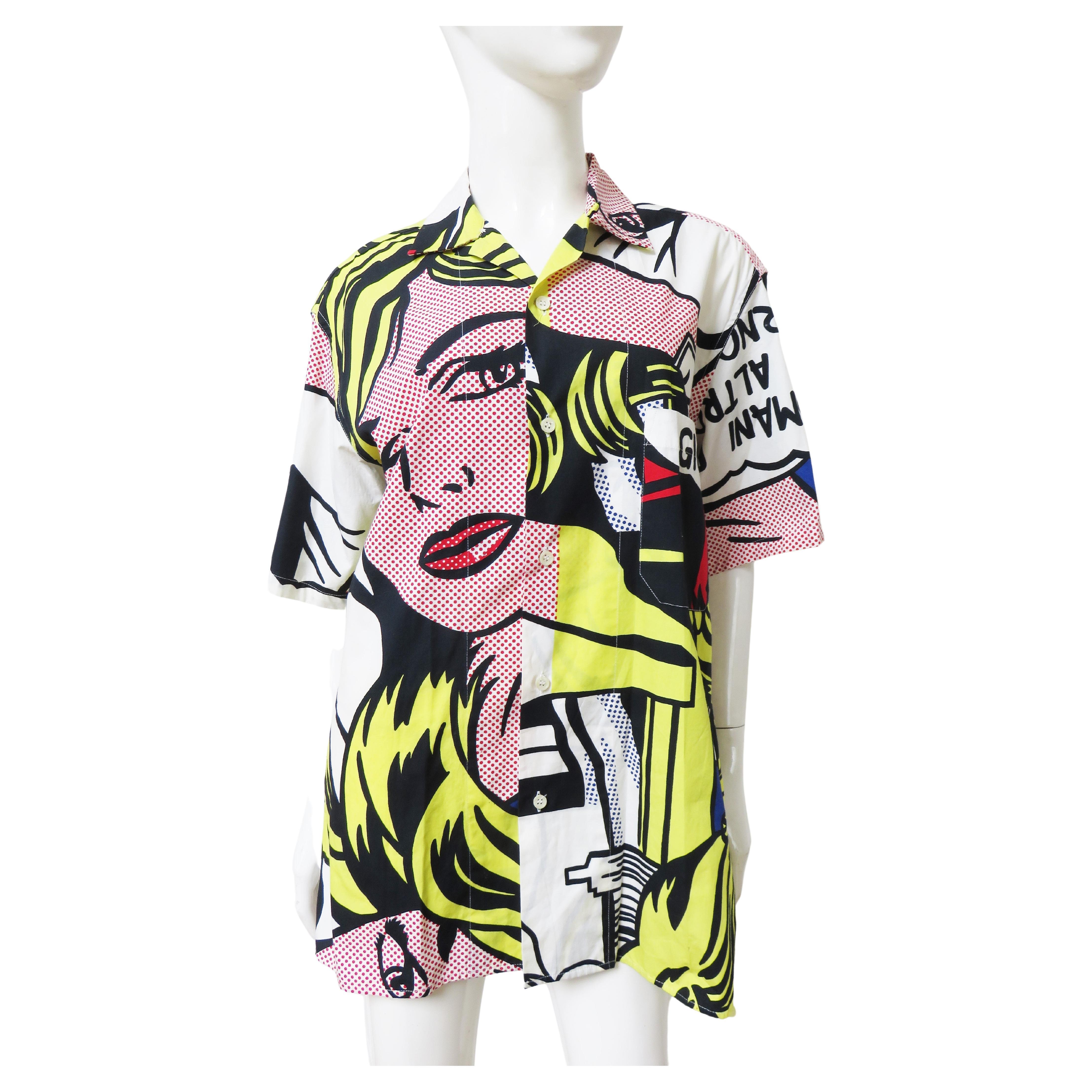 Moschino 1990s Lichtenstein Comic Print Shirt 