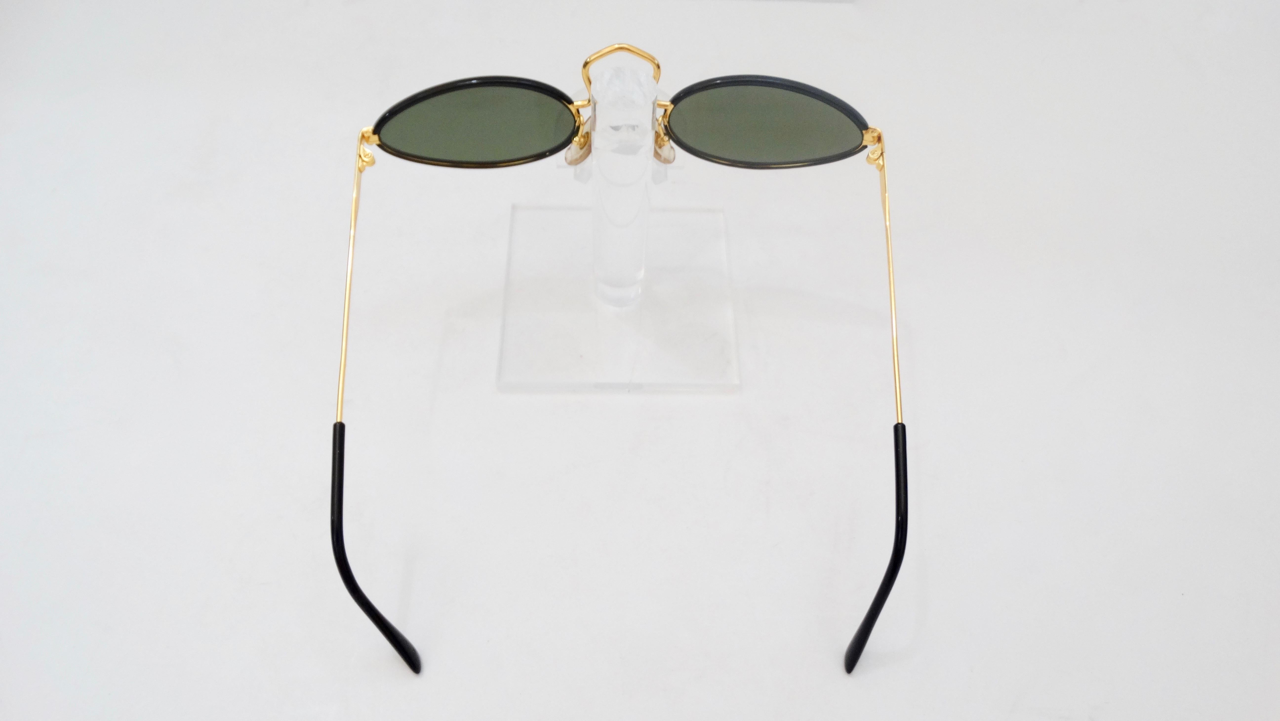 Black Moschino 1990s Persol Small Oval Sunglasses