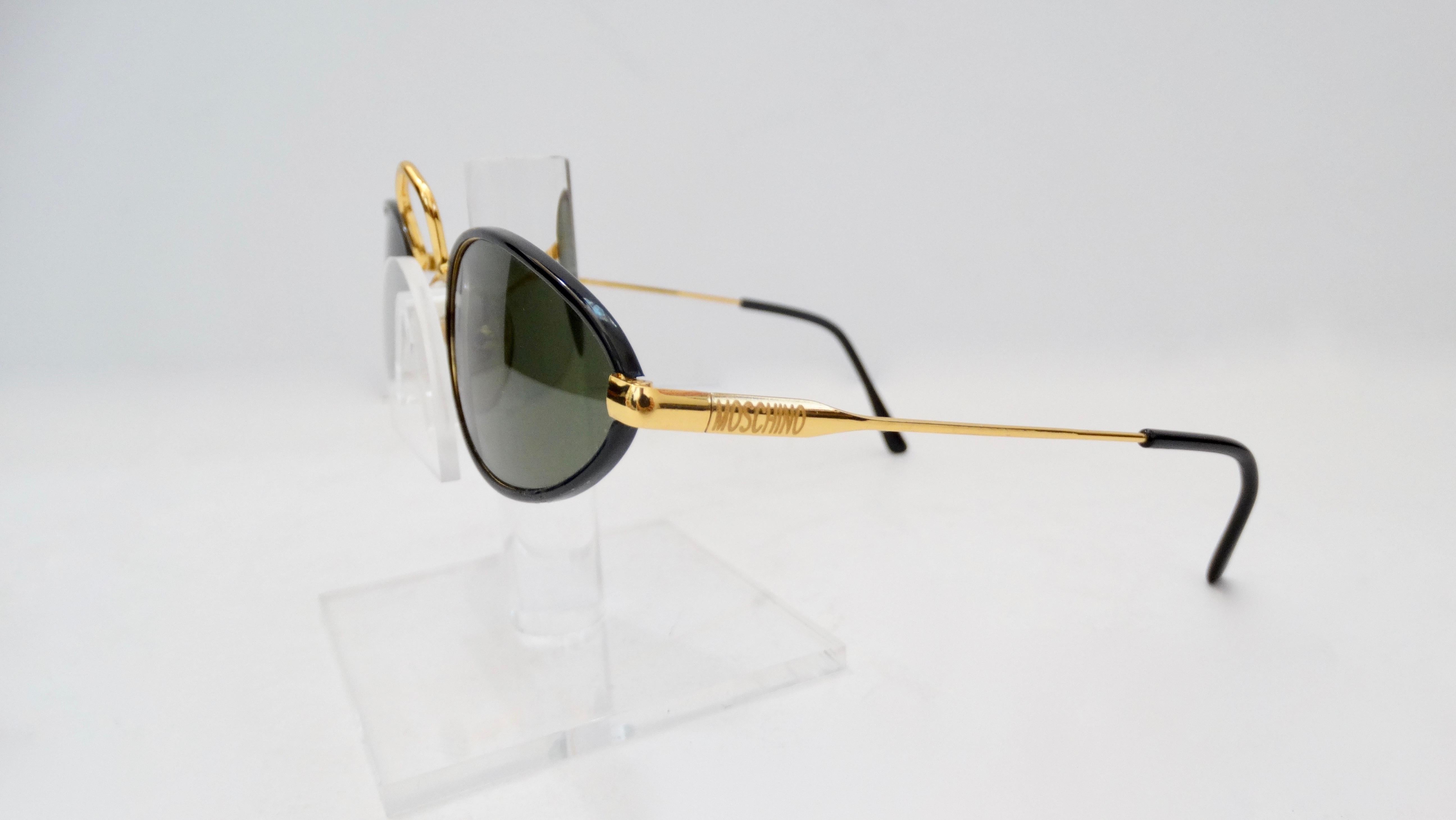 Women's or Men's Moschino 1990s Persol Small Oval Sunglasses