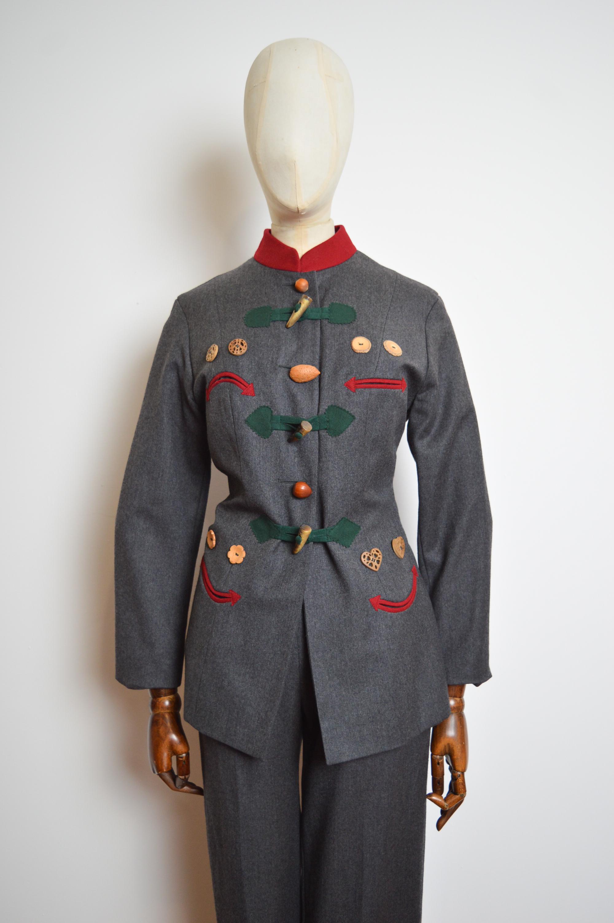 Moschino 1990s Rare Archival Nuts about you Cheap & Chic fantasy blazer & Pants For Sale 5