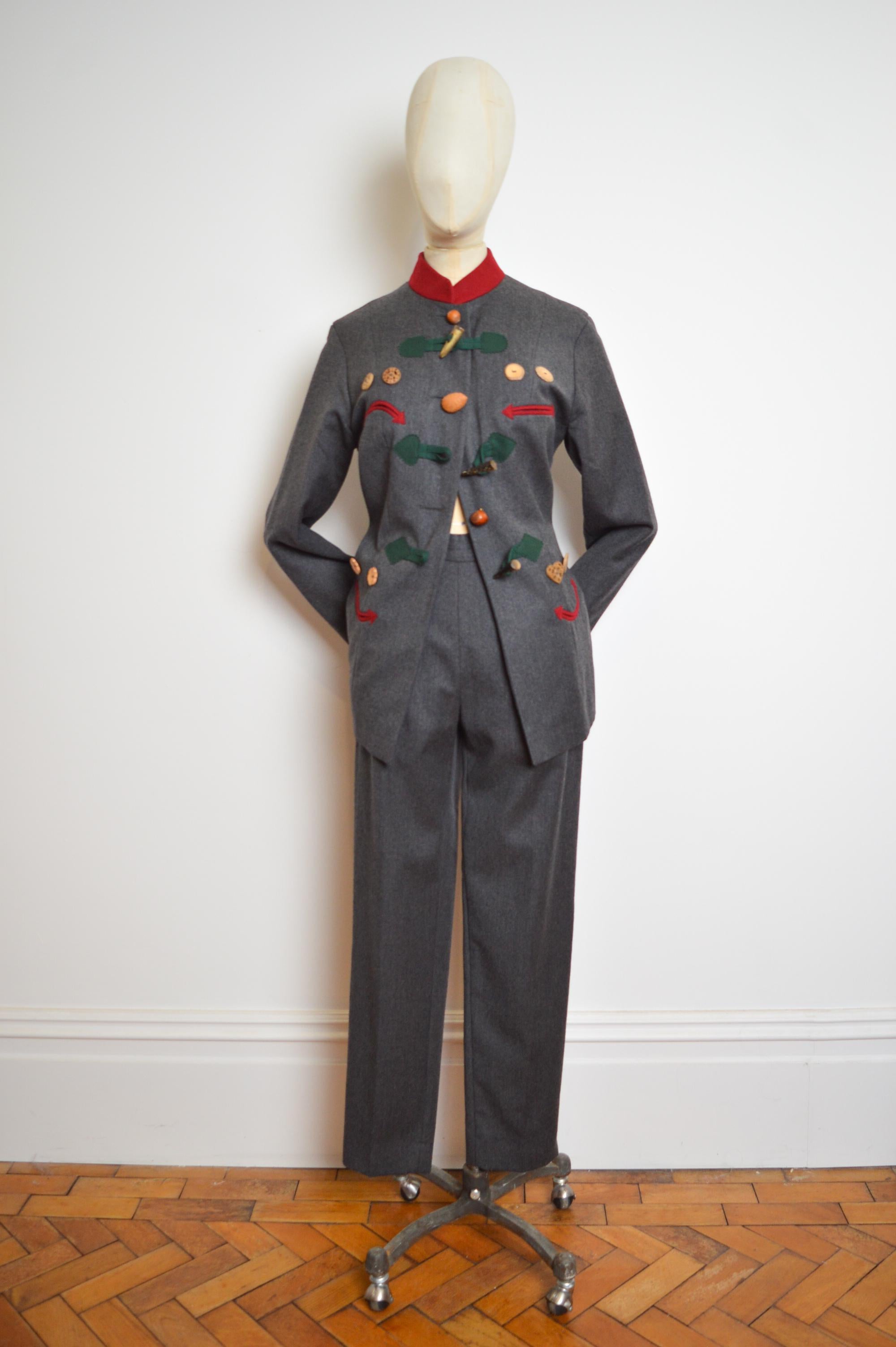 Black Moschino 1990s Rare Archival Nuts about you Cheap & Chic fantasy blazer & Pants For Sale