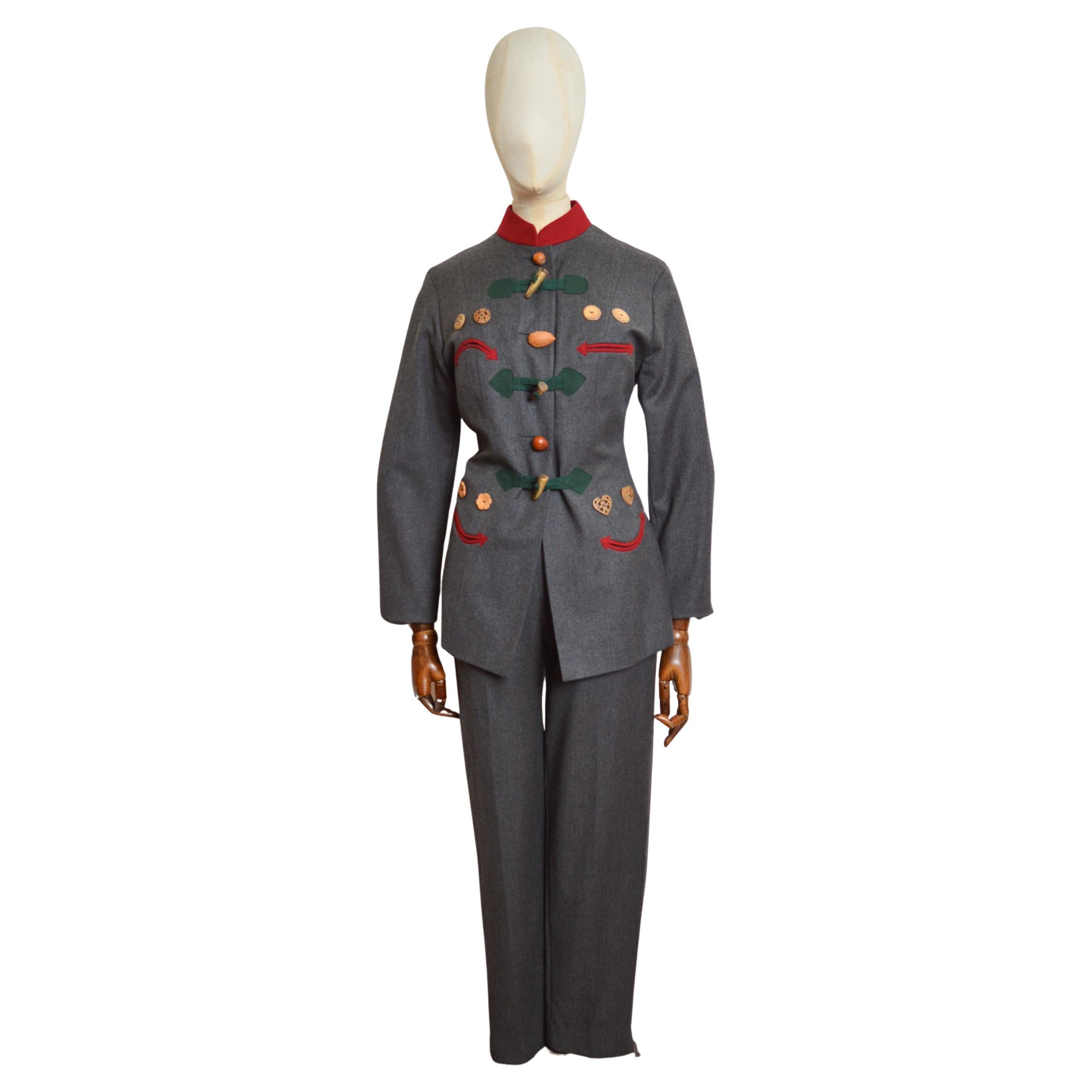 Moschino 1990s Rare Archival Nuts about you Cheap & Chic fantasy blazer & Pants For Sale