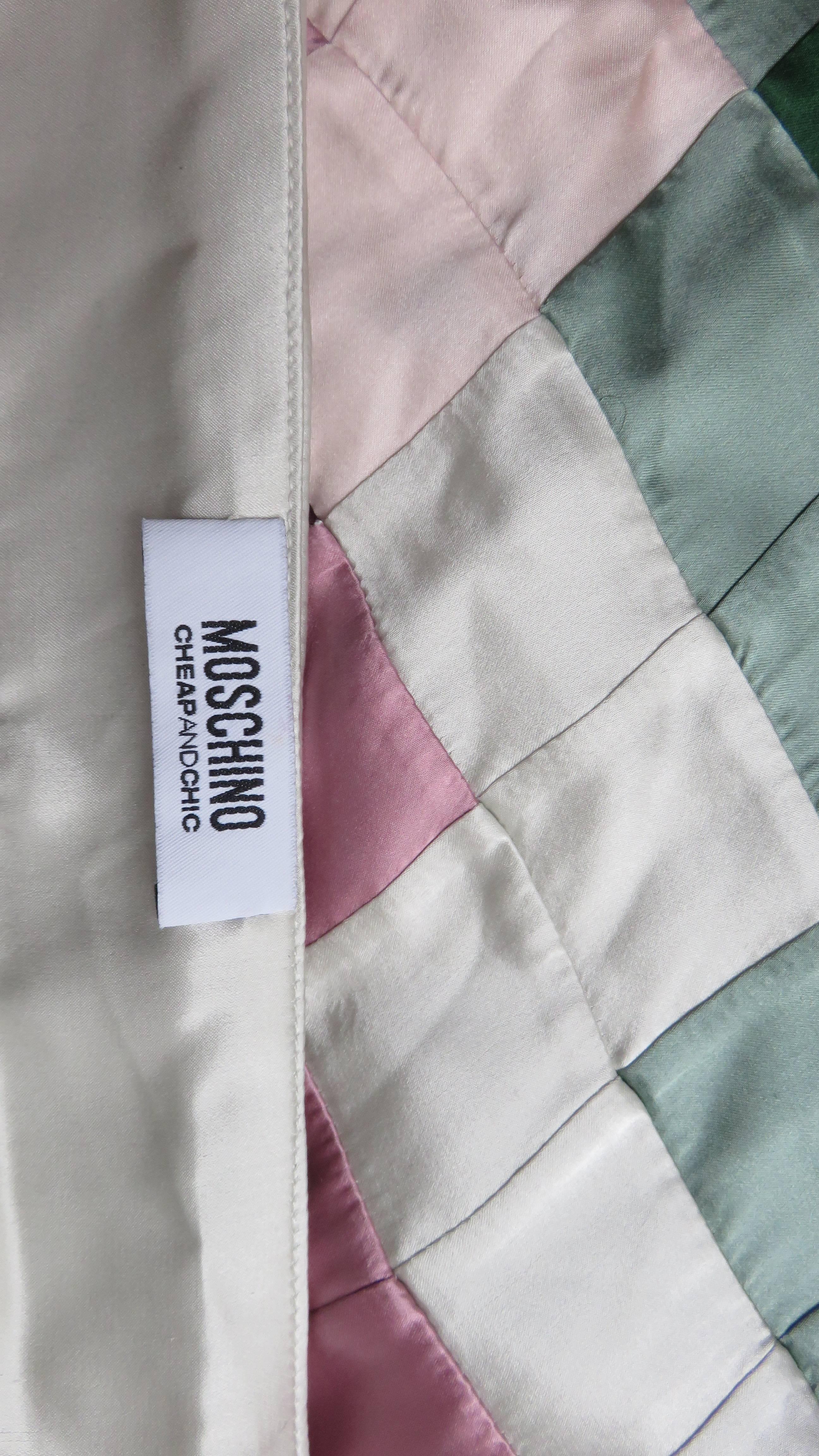 Moschino Silk Color Block Maxi Skirt For Sale 5