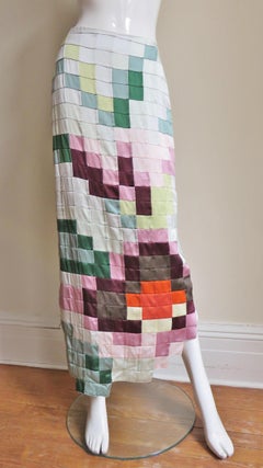 Moschino Silk Color Block Maxi Skirt