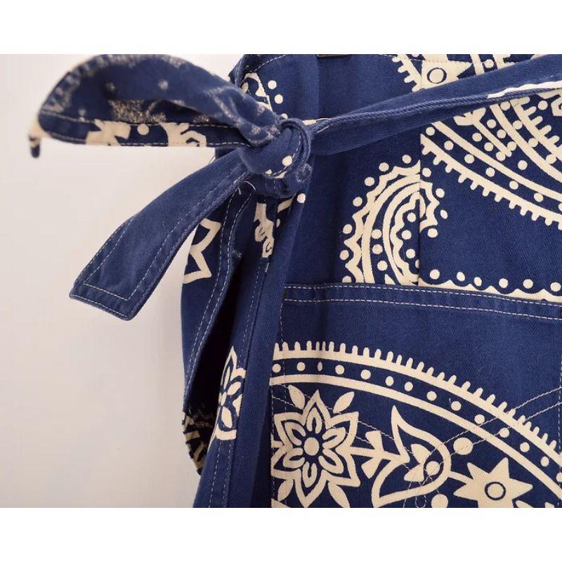 Moschino 1990's Vintage Blue Bandana Print Wrap around Mini Skirt For Sale 2