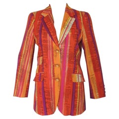 Moschino 1997 Cheap & Chic Chaqueta con estampado de rayas de acuarela "Receta
